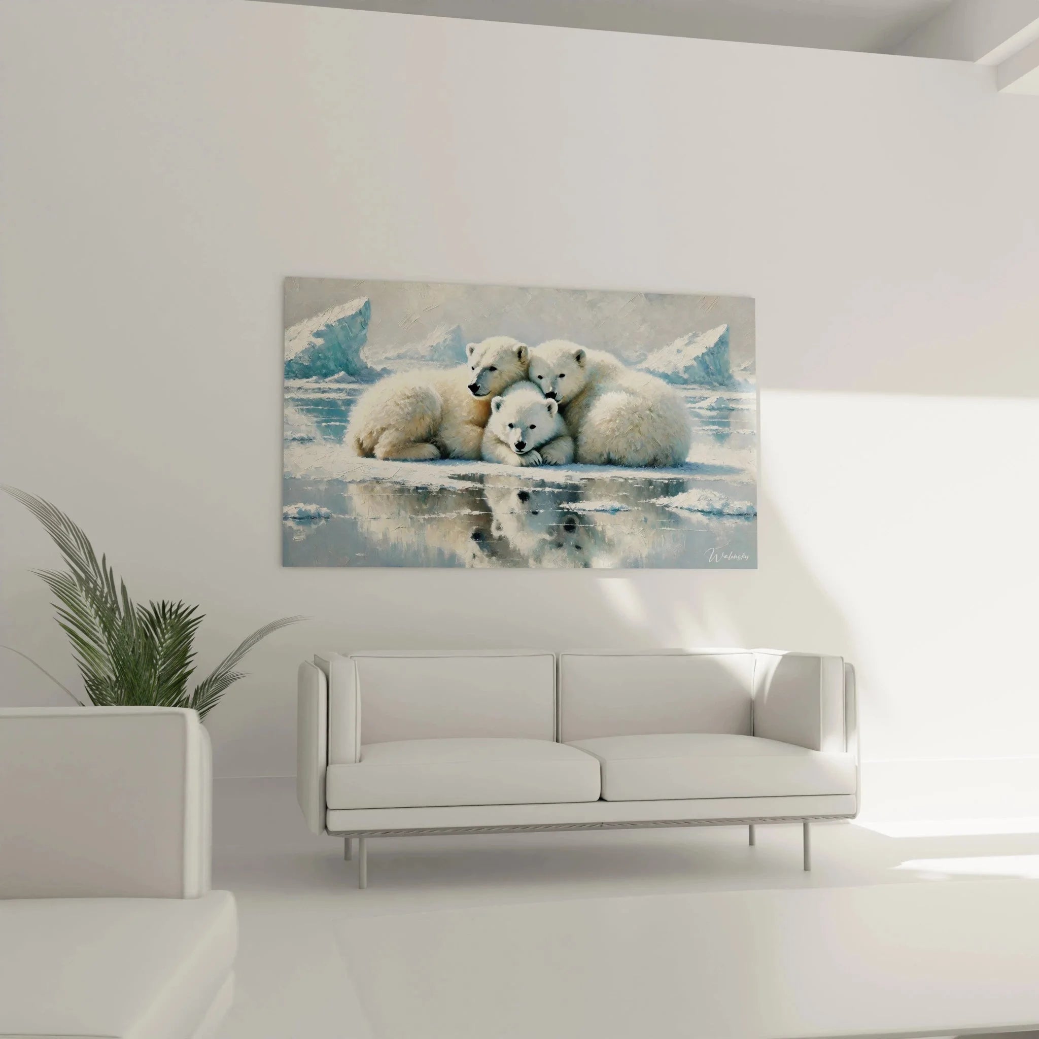 Detailansicht Eisbären Kunstwerk - Realistische Fellstruktur und Gesichtsausdruck