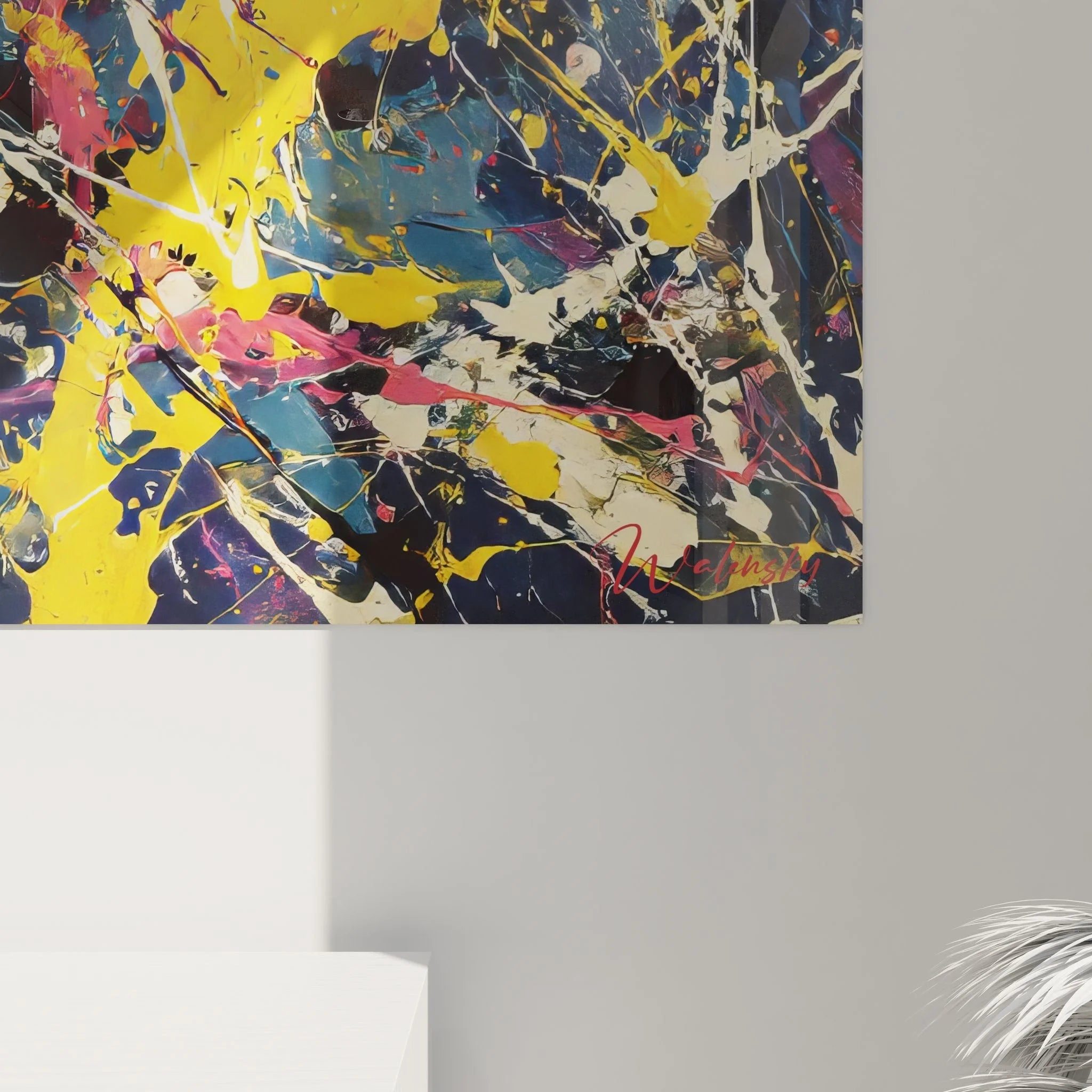 Gesamtansicht expressionistisches Wandbild abstrakte Kunst in Premium Malerei-Optik