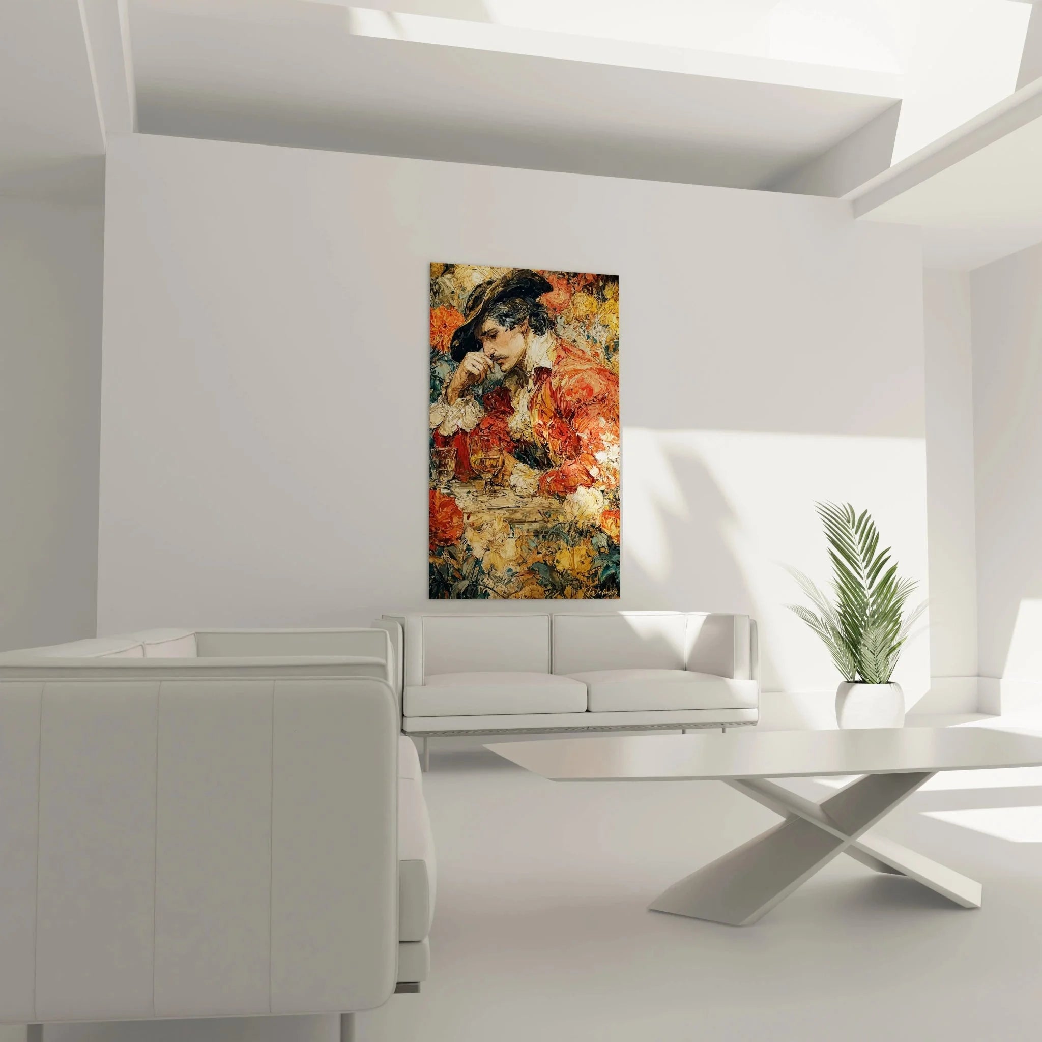 Detailaufnahme Gelehrter Wandbild Renaissance mit expressiver Malweise und Farbgebung