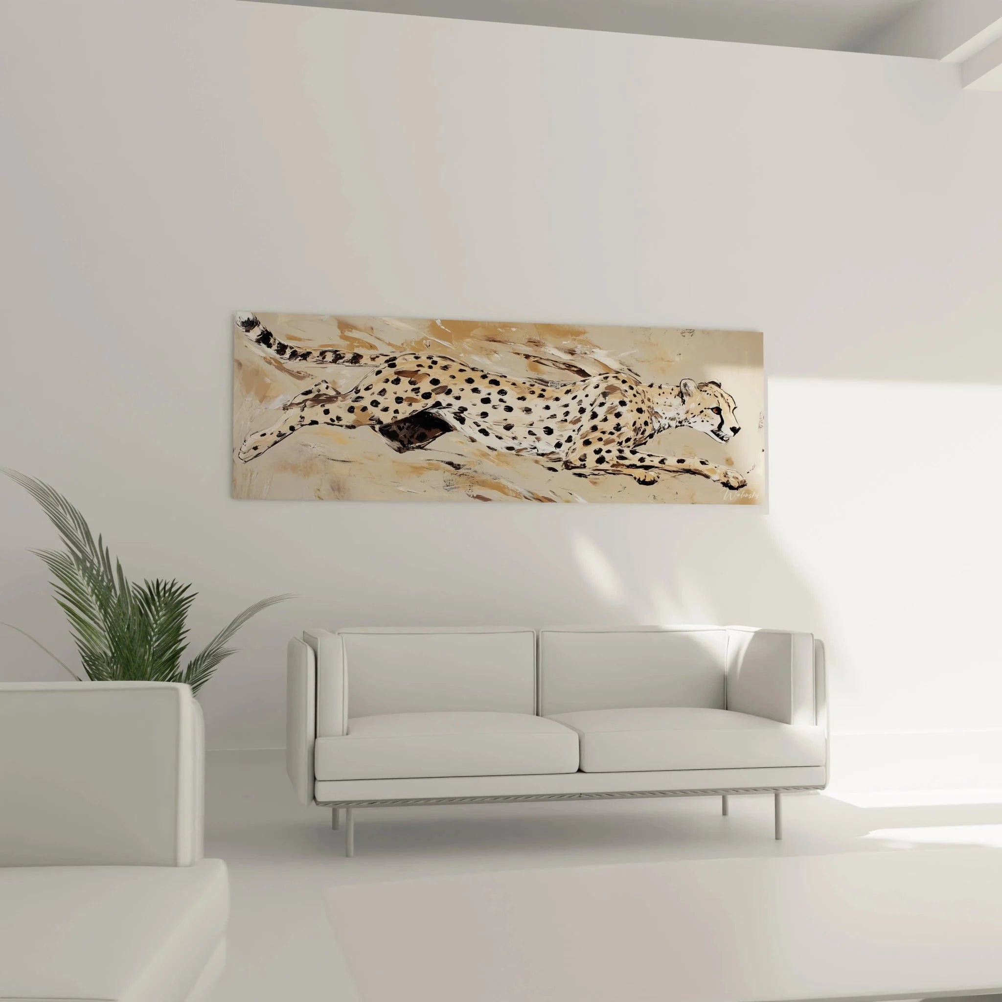 Detailansicht Gepard Leinwand - Nahaufnahme der charakteristischen Fleckenmuster und Gesichtszüge