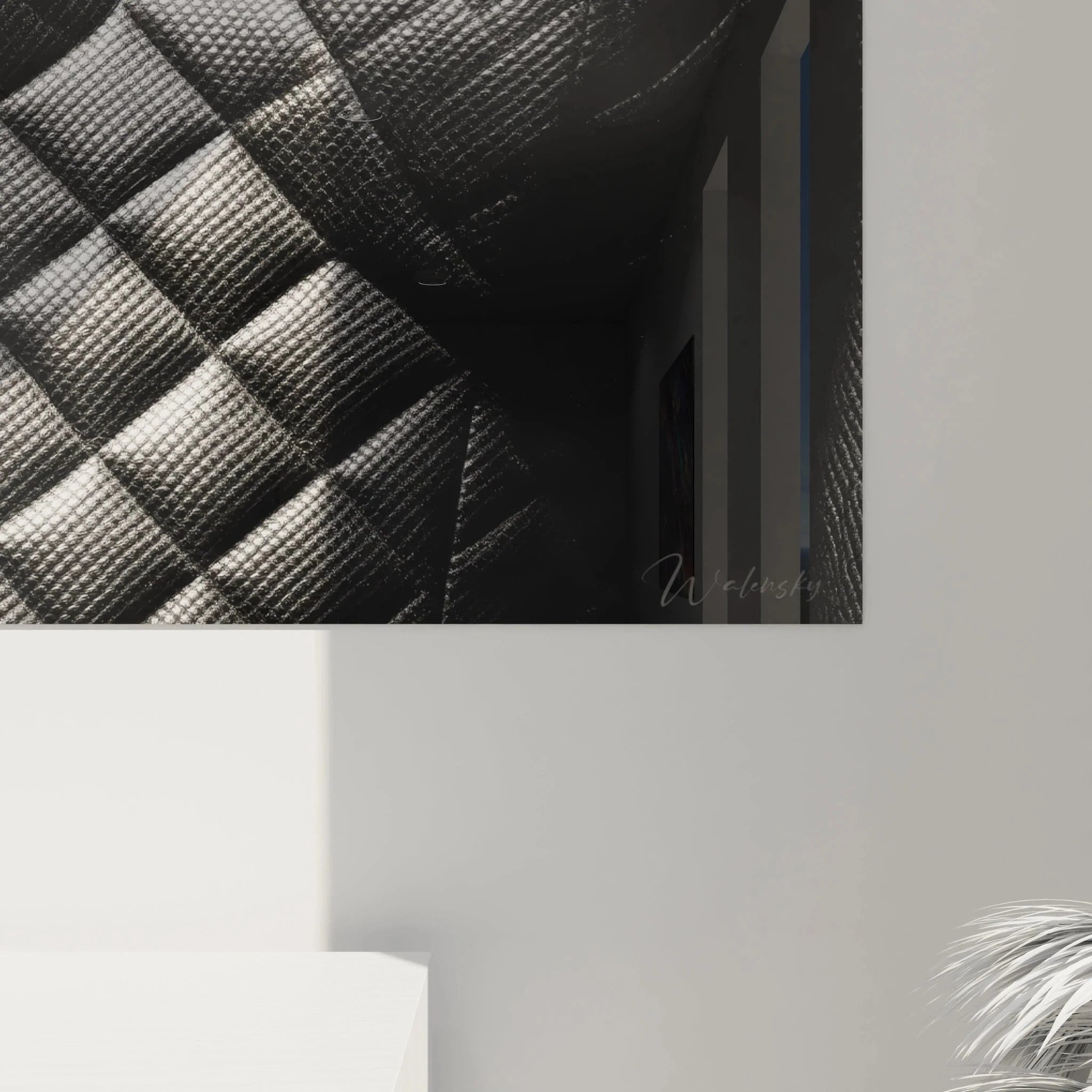 Gesamtansicht elegantes Korsett Wandbild Mode-Accessoires, stilvolle schwarz-weiß Fotografie für Wohnraumdekoration