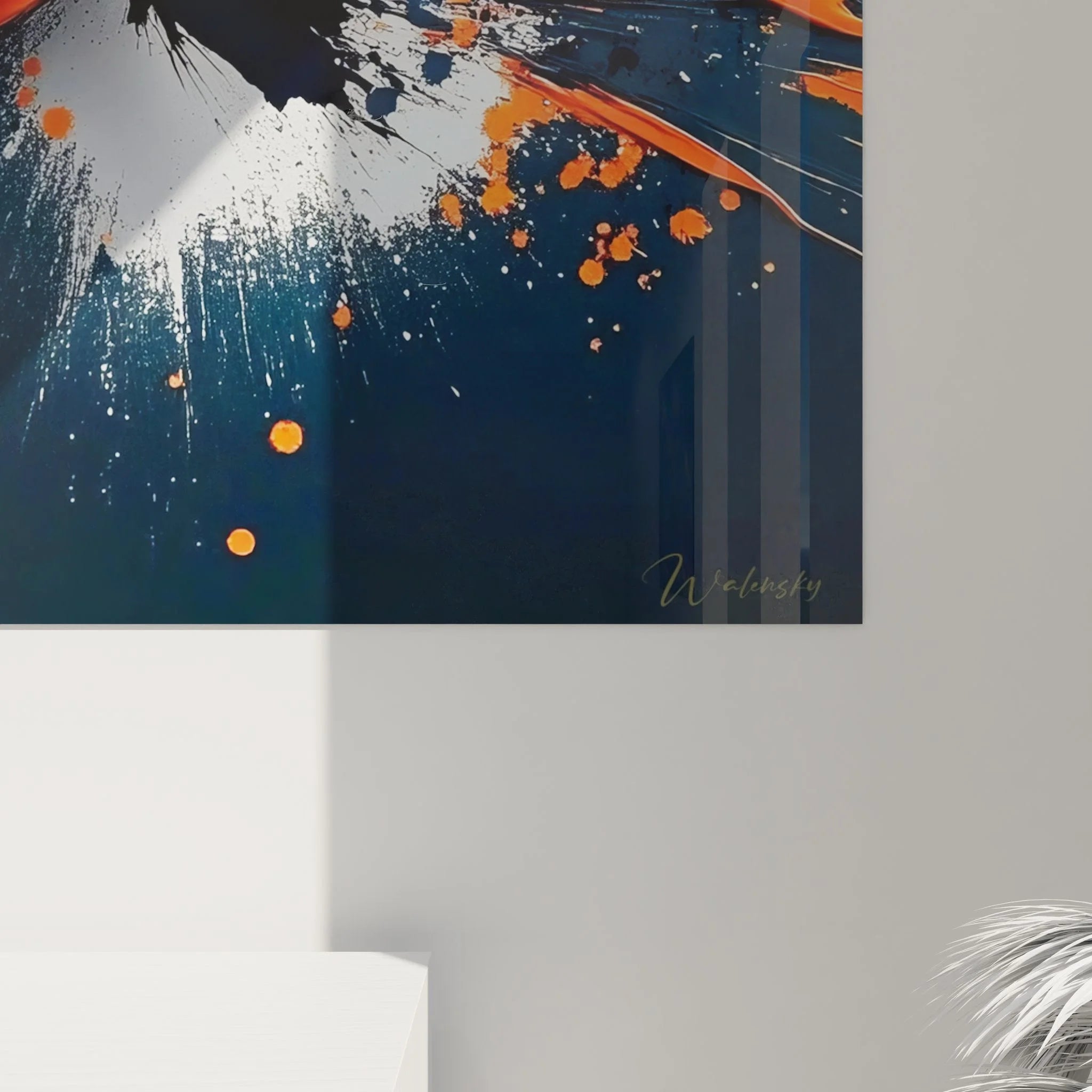 Gesamtansicht Wandbild abstrakte Explosion - moderne Kunstdruck Wanddekoration