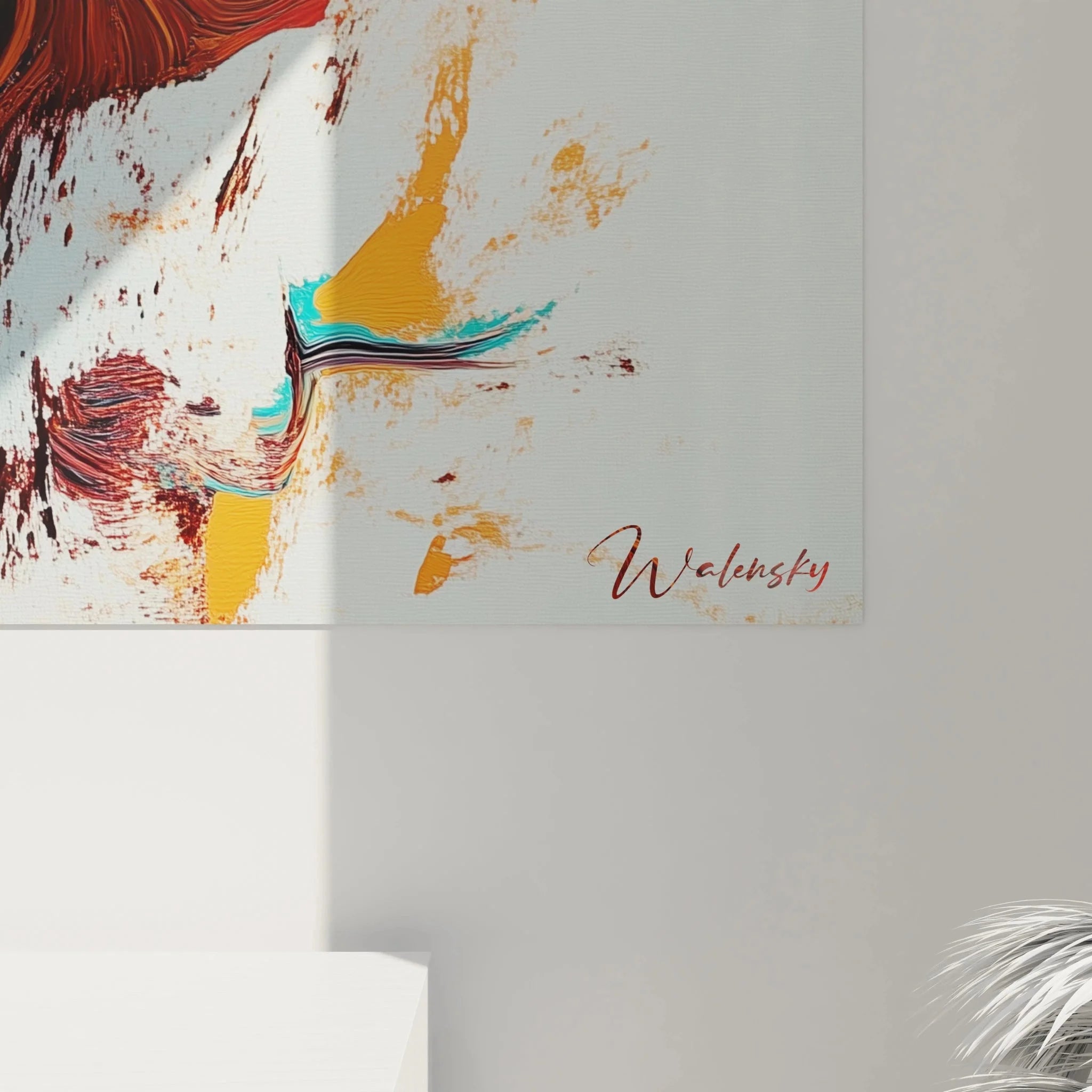 Gesamtansicht abstraktes Kaffee Wandbild - Moderne Kaffeekunst für zeitgemäße Wandgestaltung