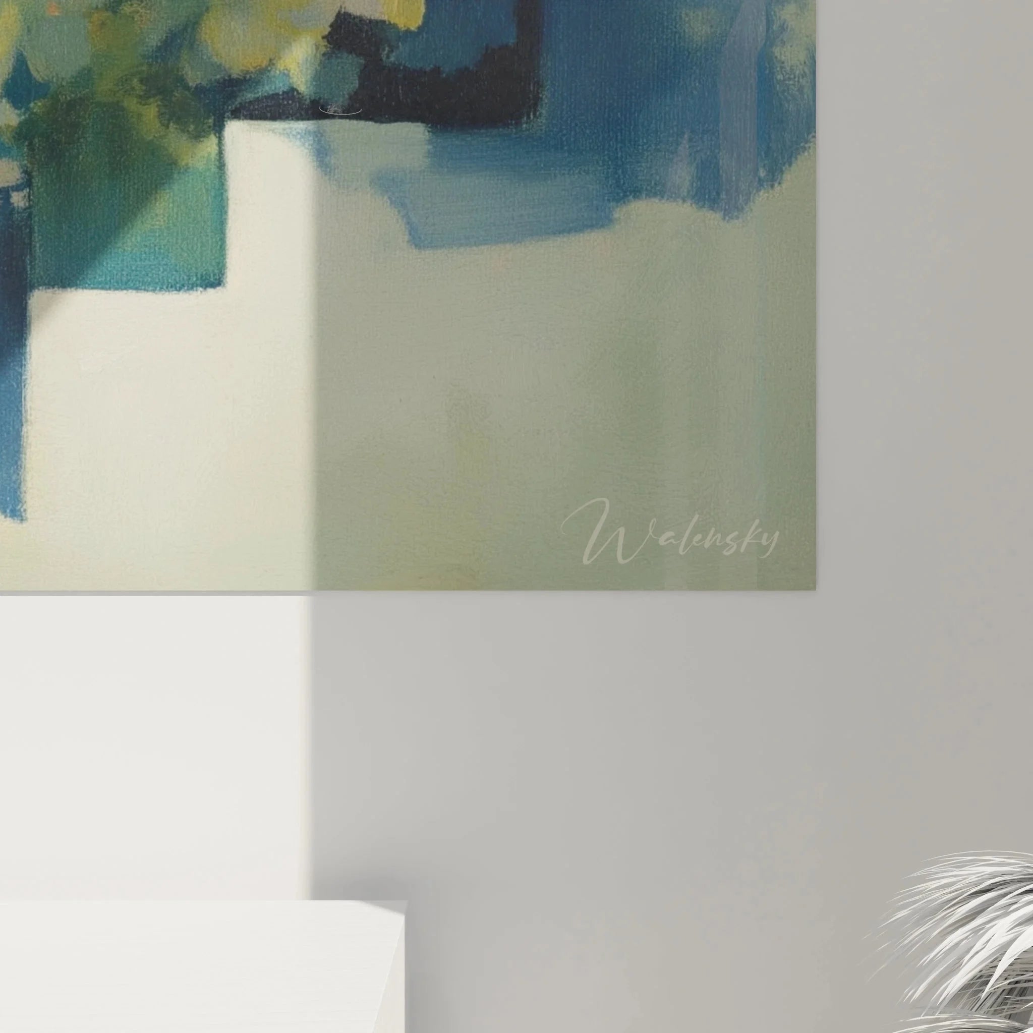 Gesamtansicht Wandbild abstrakte Blumenkunst - Dadaistische Edition mit geometrischen Elementen