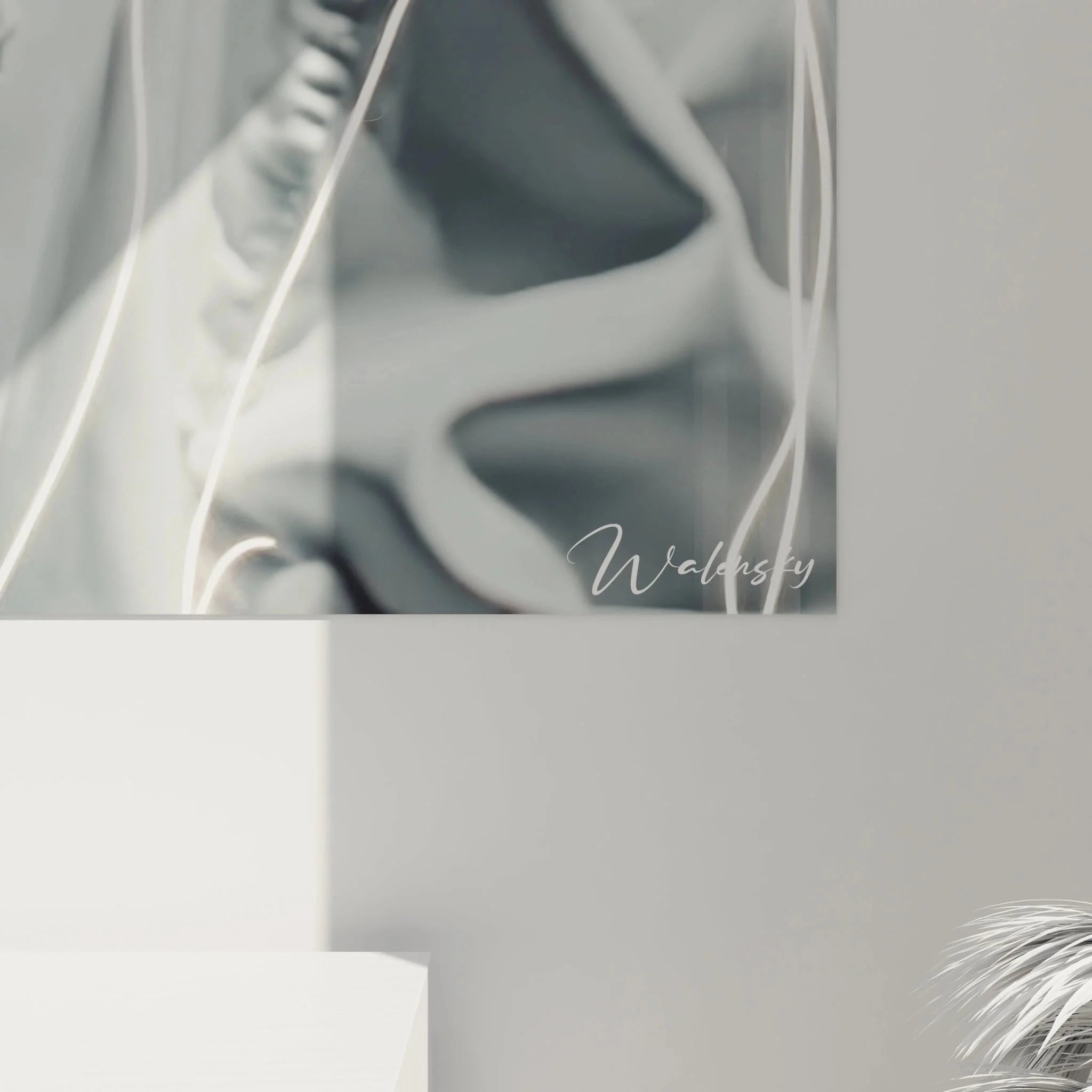 Gesamtansicht Designer Wandbild futuristische Modeillustration mit Neonlicht-Design