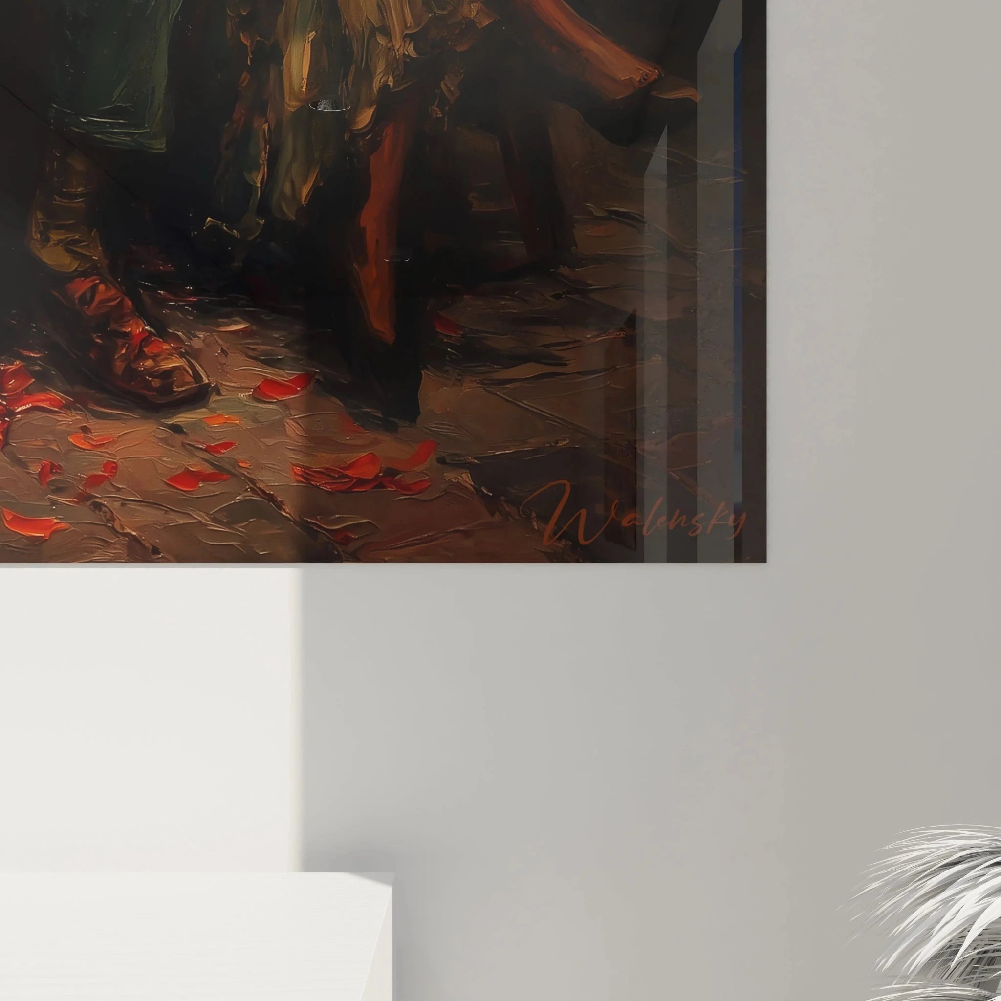 Gesamtansicht Wandbild romantisches Paar - Liebes Wandkunst im klassischen Stil für Valentinstag