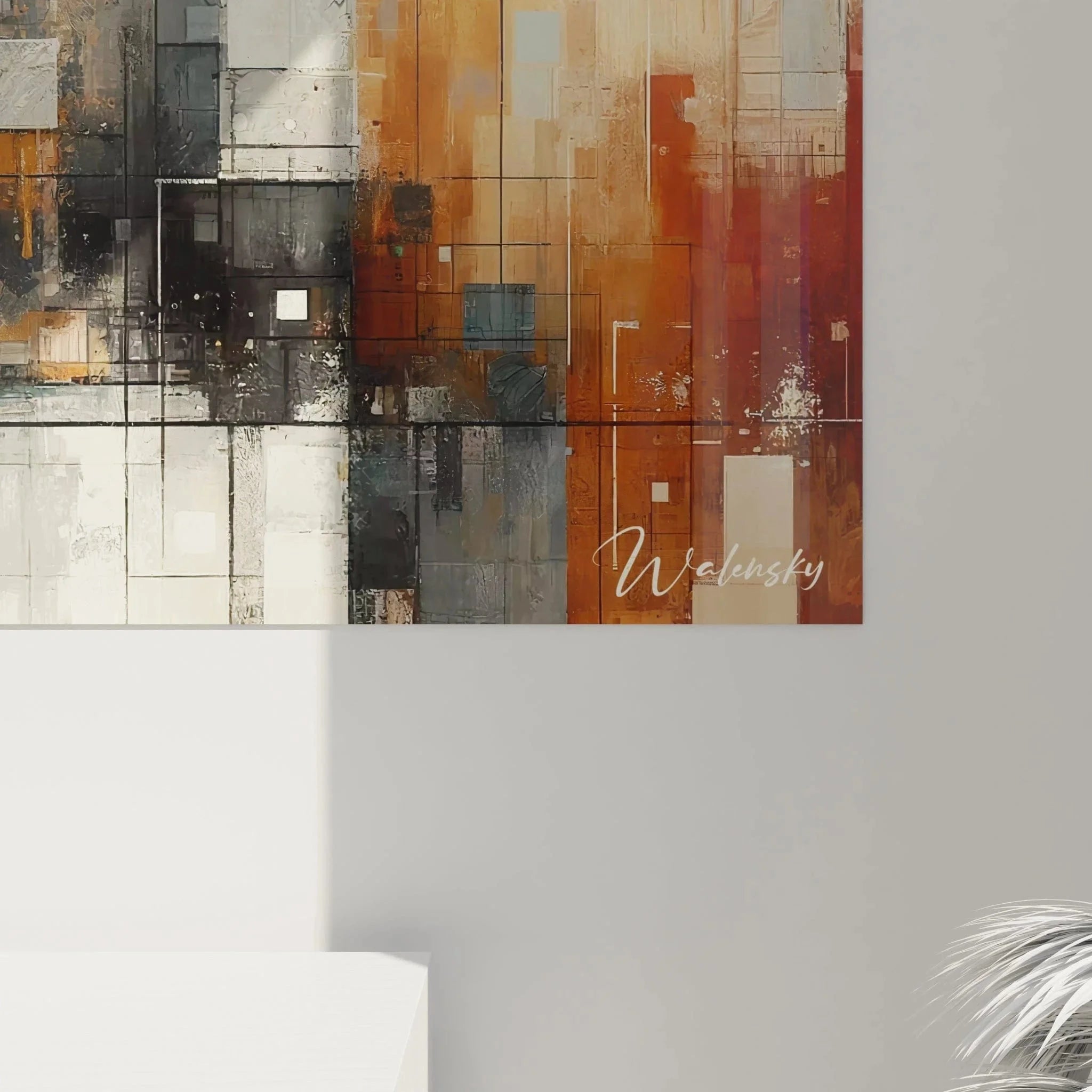 Gesamtansicht moderne Wanddekoration kubistische Komposition für zeitgenössische Räume