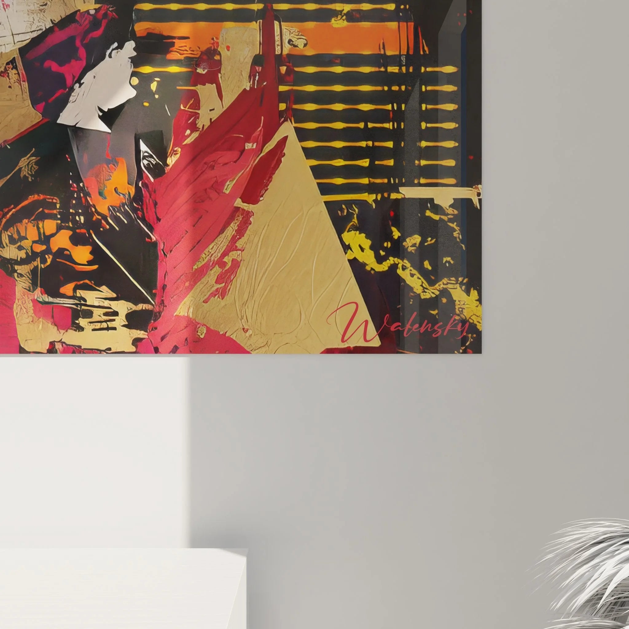 Gesamtansicht Wandbild abstrakte urbane Kunst Textur Komposition moderne Wandgestaltung