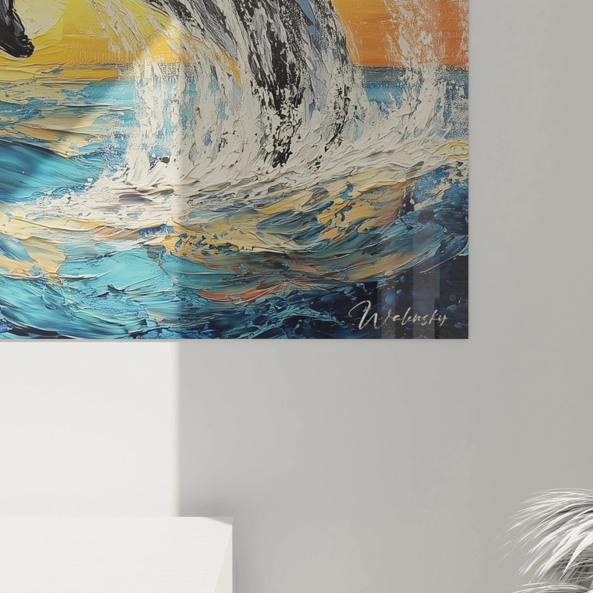 Gesamtansicht Wandbild Buckelwal Sprung - Maritime Wandkunst Edition Wal