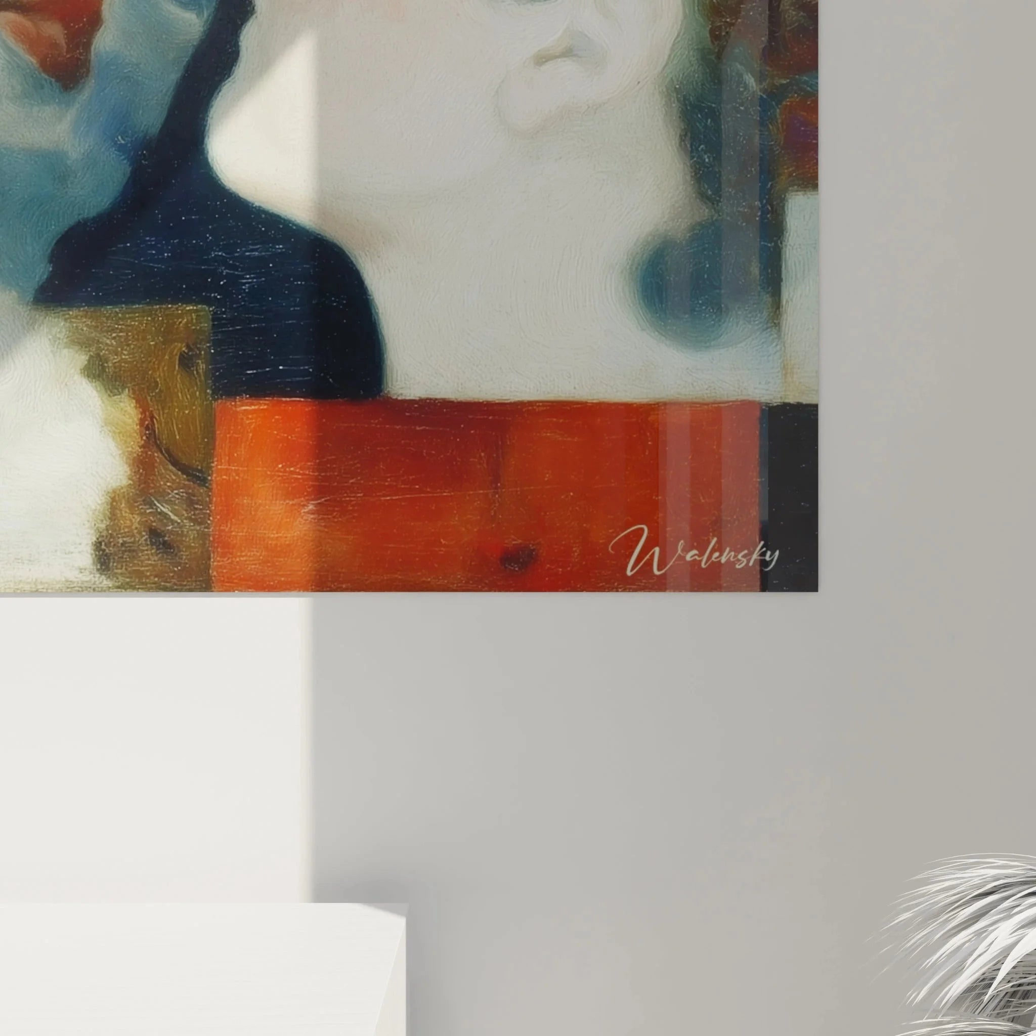 Gesamtansicht Wandbild Dadaismus Gesichter, moderne abstrakte Kunstwerk fuer Wanddekoration XXL