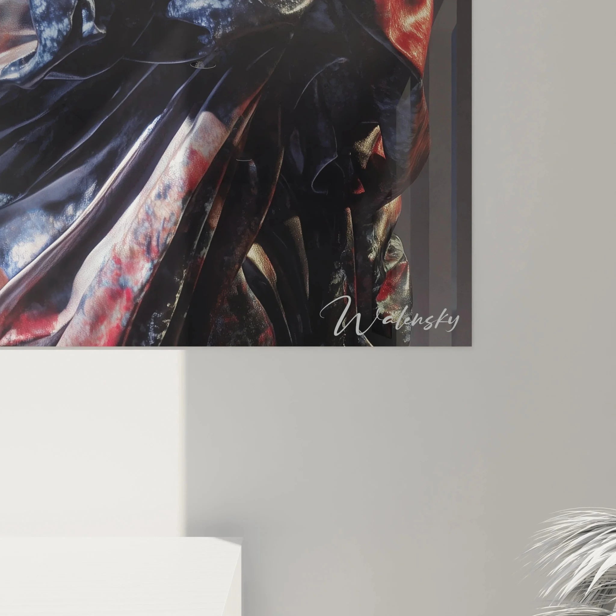 Gesamtansicht Wandbild David Michelangelo - komplette Renaissance Statue mit modernen Farben