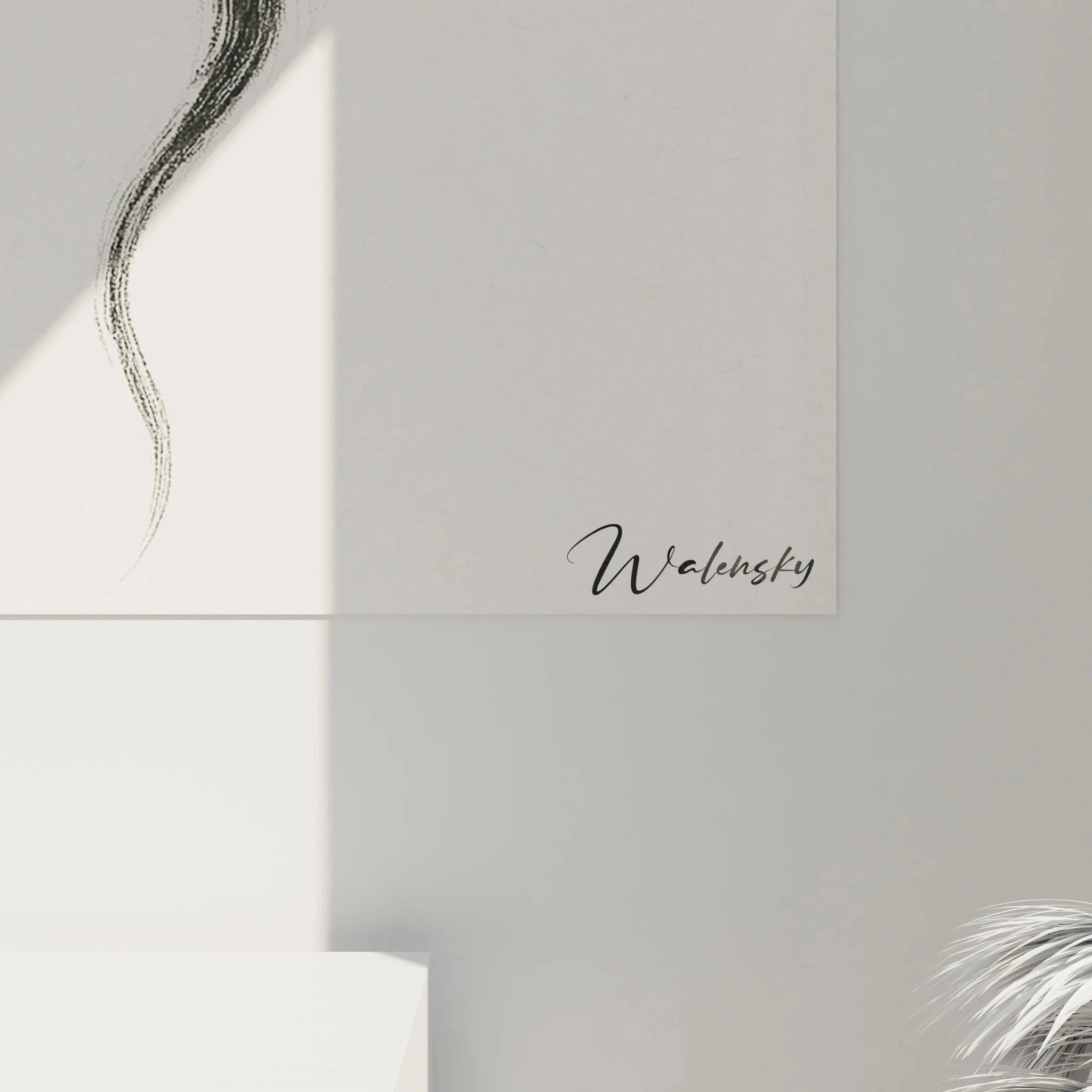 Gesamtansicht Wandbild Drache Tusche - minimalistische chinesische Wandkunst für moderne Raumgestaltung