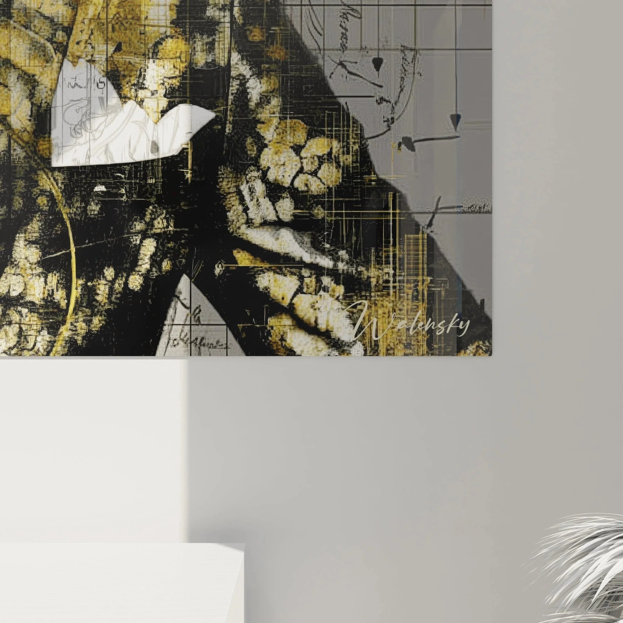 Gesamtansicht Wandbild Portrait maskuline Eleganz mit mathematischer Ästhetik XXL Format