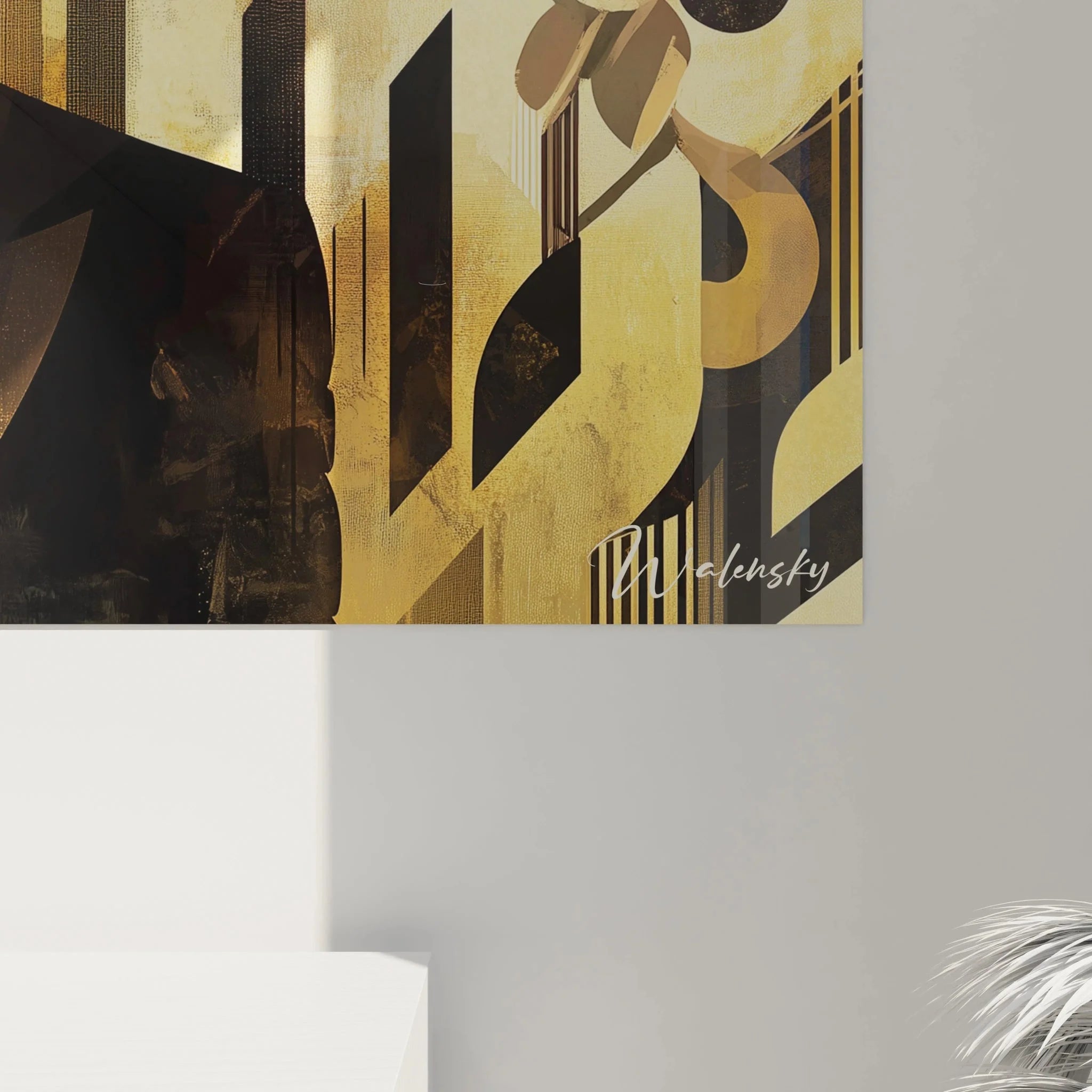 Gesamtansicht Wandbild Gentleman - Moderne Wandkunst im Modigliani-Stil für Wohnraum