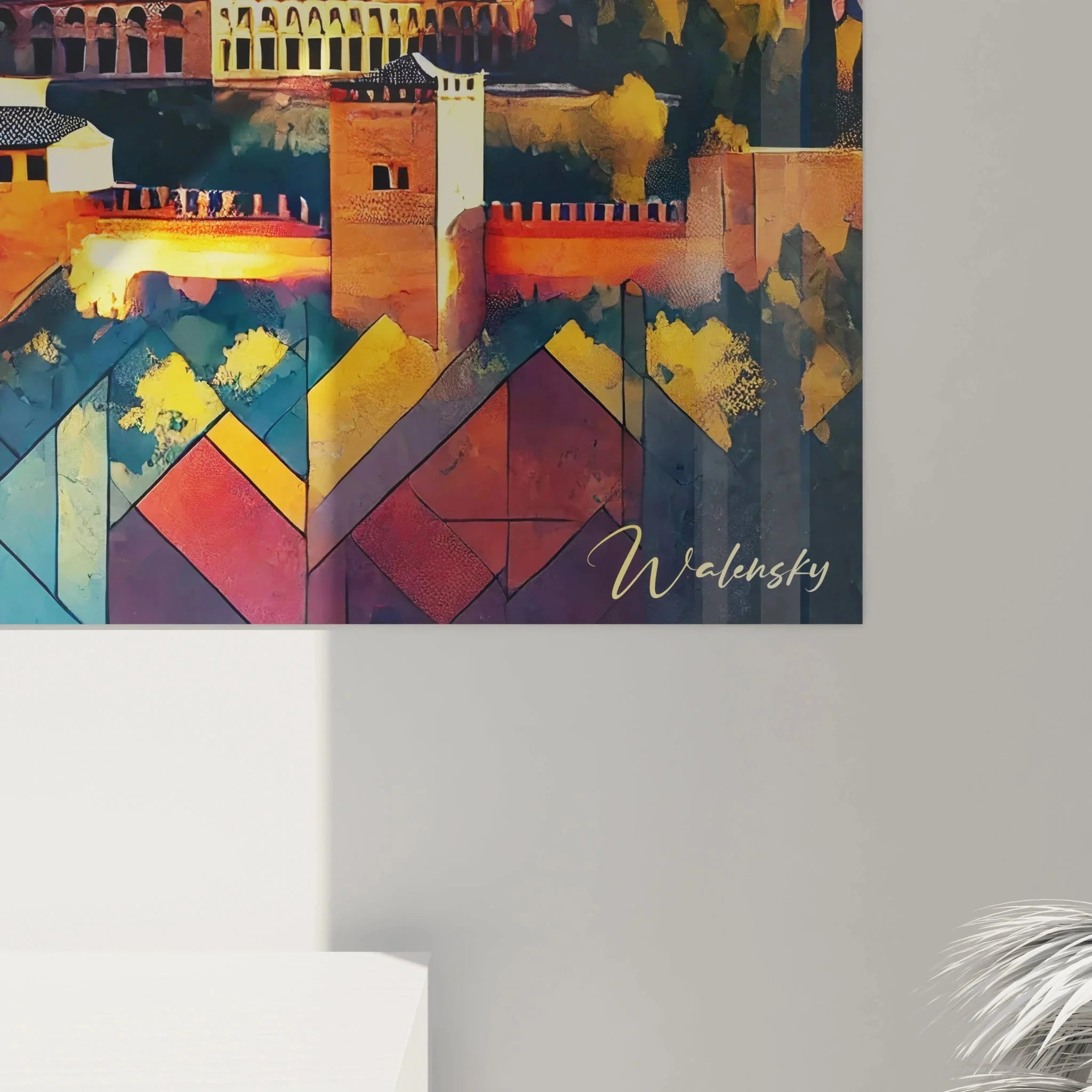 Gesamtansicht Wandbild Granada Alhambra geometrisch abstrakt Edition Spanien Kunstwerk