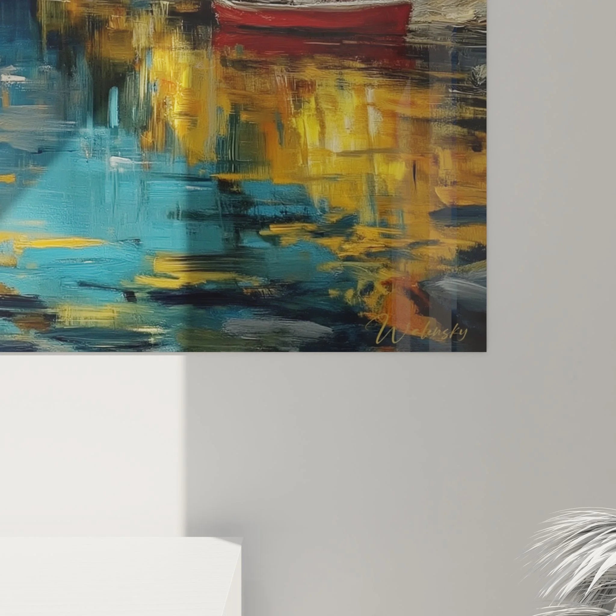 Gesamtansicht Wandbild herbstliche Berglandschaft mit kristallklarem Bergsee