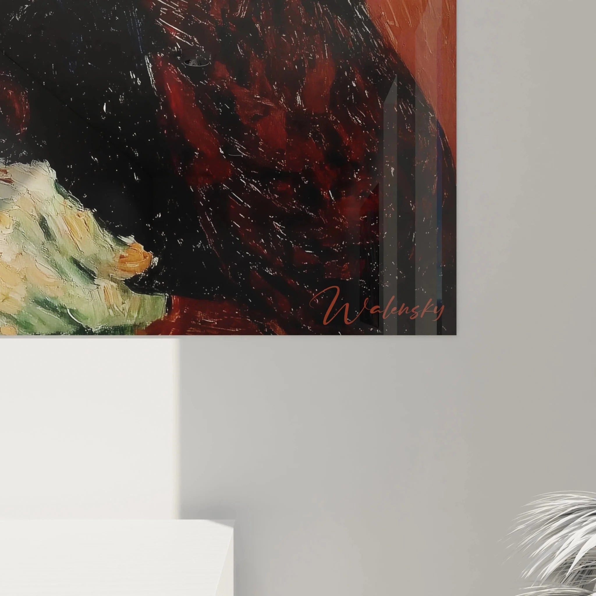 Gesamtansicht Wandbild Mann Porträt Kunstdruck postimpressionistischer Stil Wandgestaltung