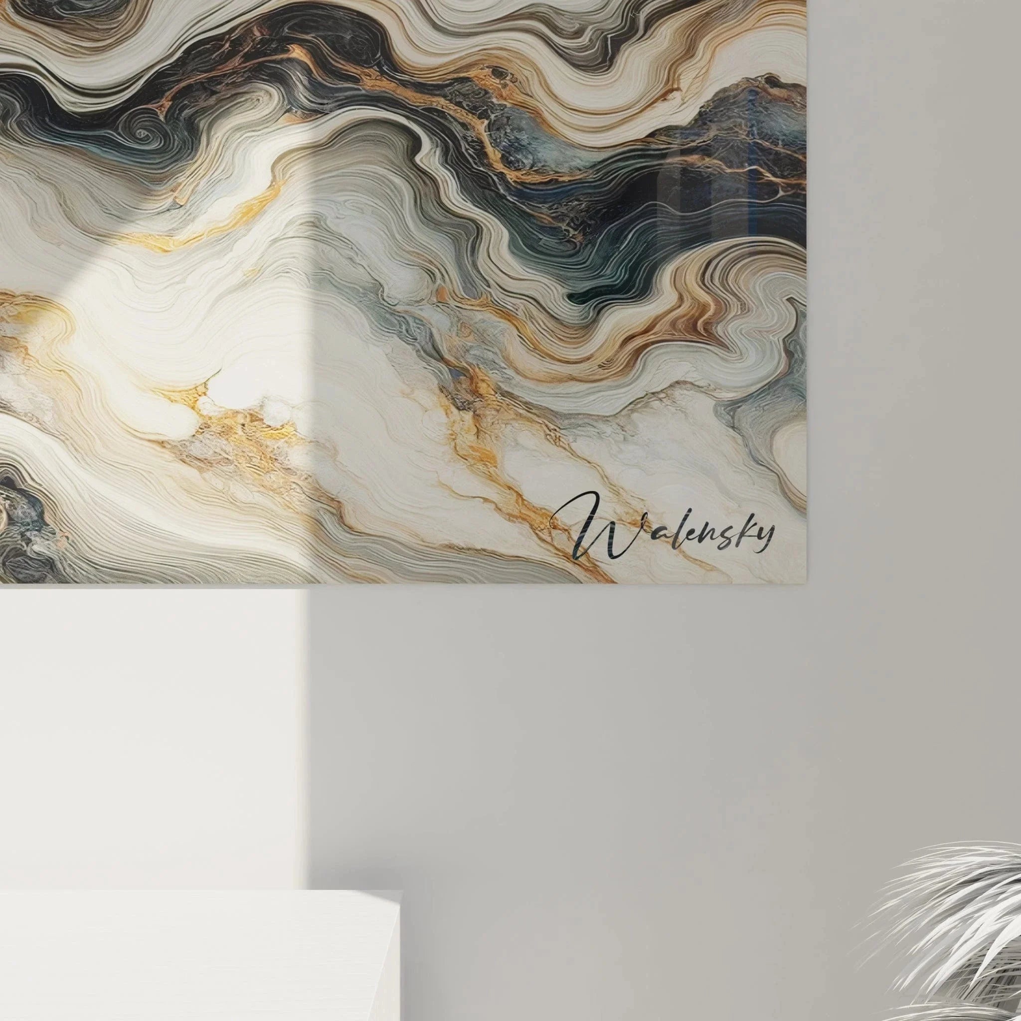 Wandbild abstrakte Marmortextur Gesamtansicht mit organischen Strukturen in warmen Erdtönen