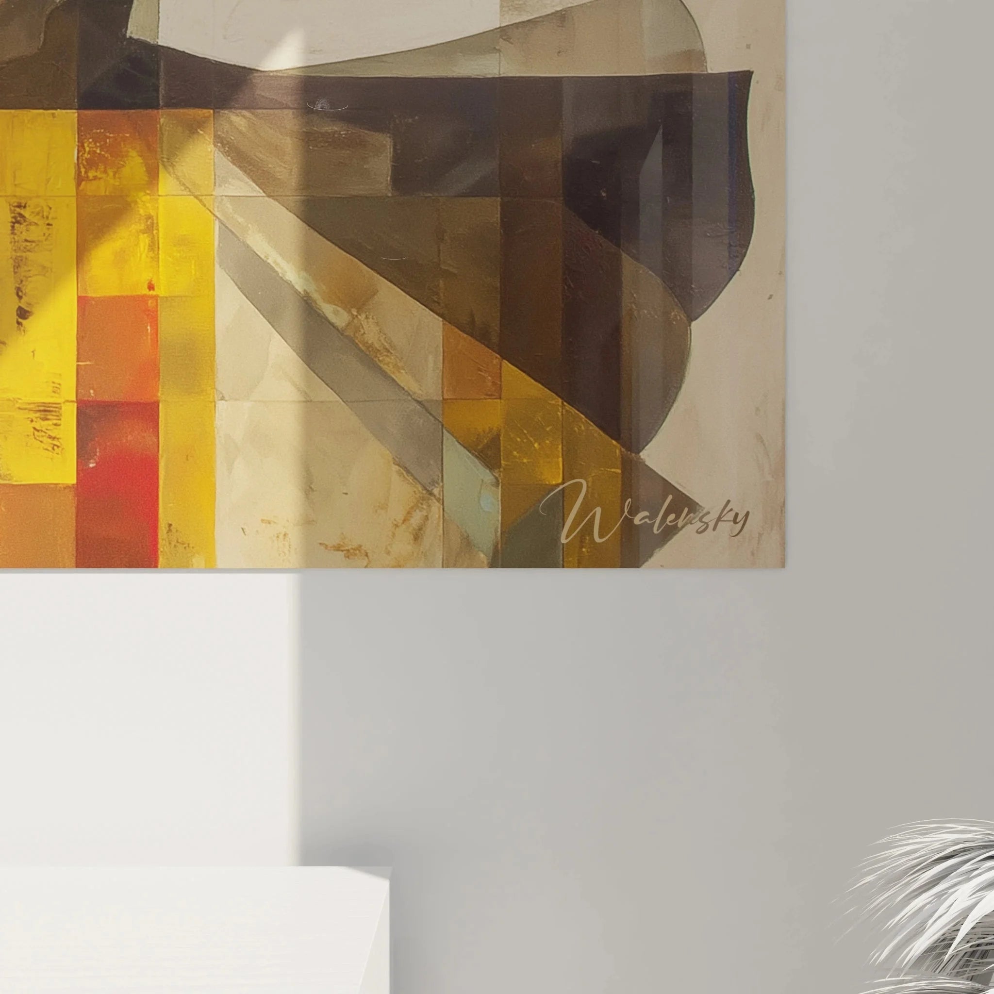 Gesamtansicht Wandbild moderne Tanzkunst geometrisch mit kulturellen afrikanischen Motiven