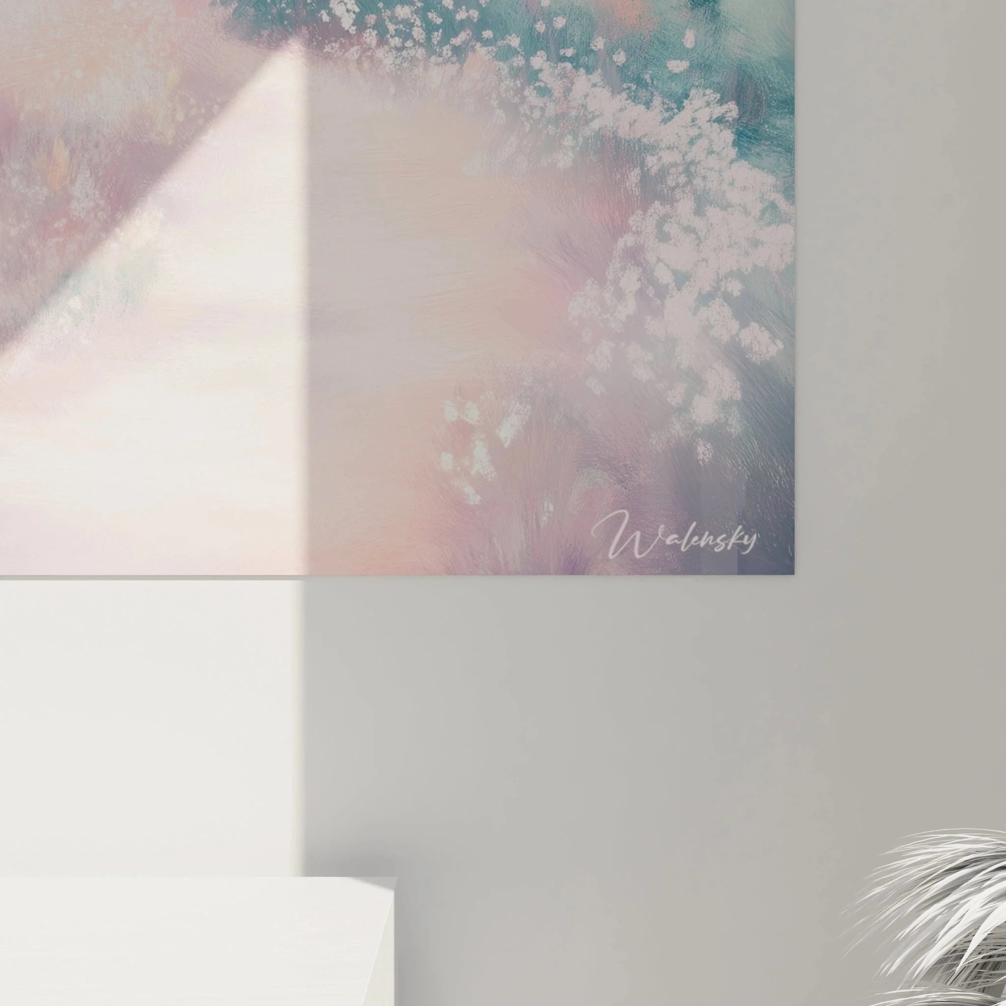 Gesamtansicht Wandbild Pastell Landschaft - moderne Naturkunst mit harmonischer Farbkomposition