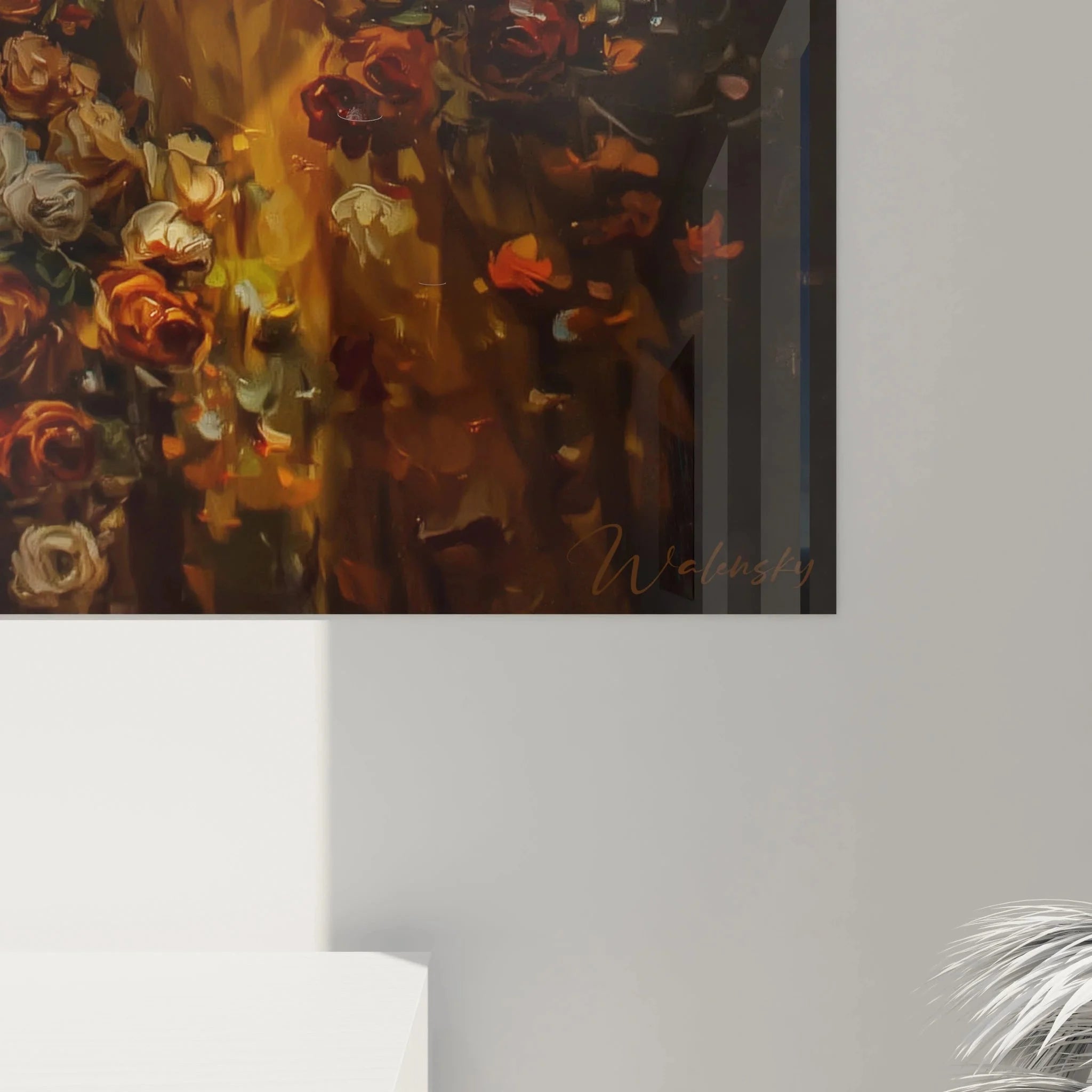 Gesamtansicht Wandbild Liebespaar Romantik - Valentinstag Edition Kunstwerk mit Rosen Dekoration