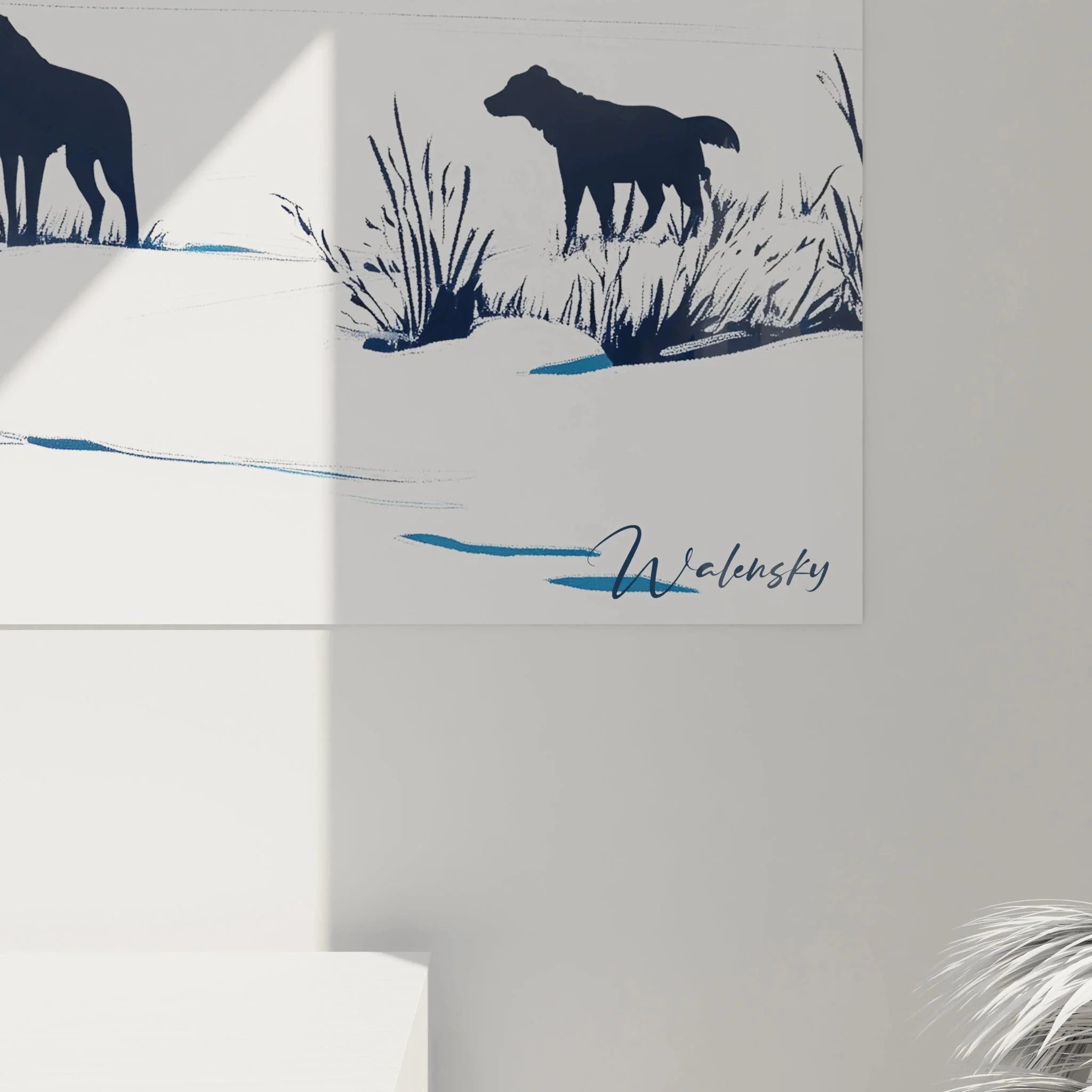 Gesamtansicht Wandbild Winterlandschaft - Schneeszene mit Hirte Pieter Bruegel Stil Kunstdruck