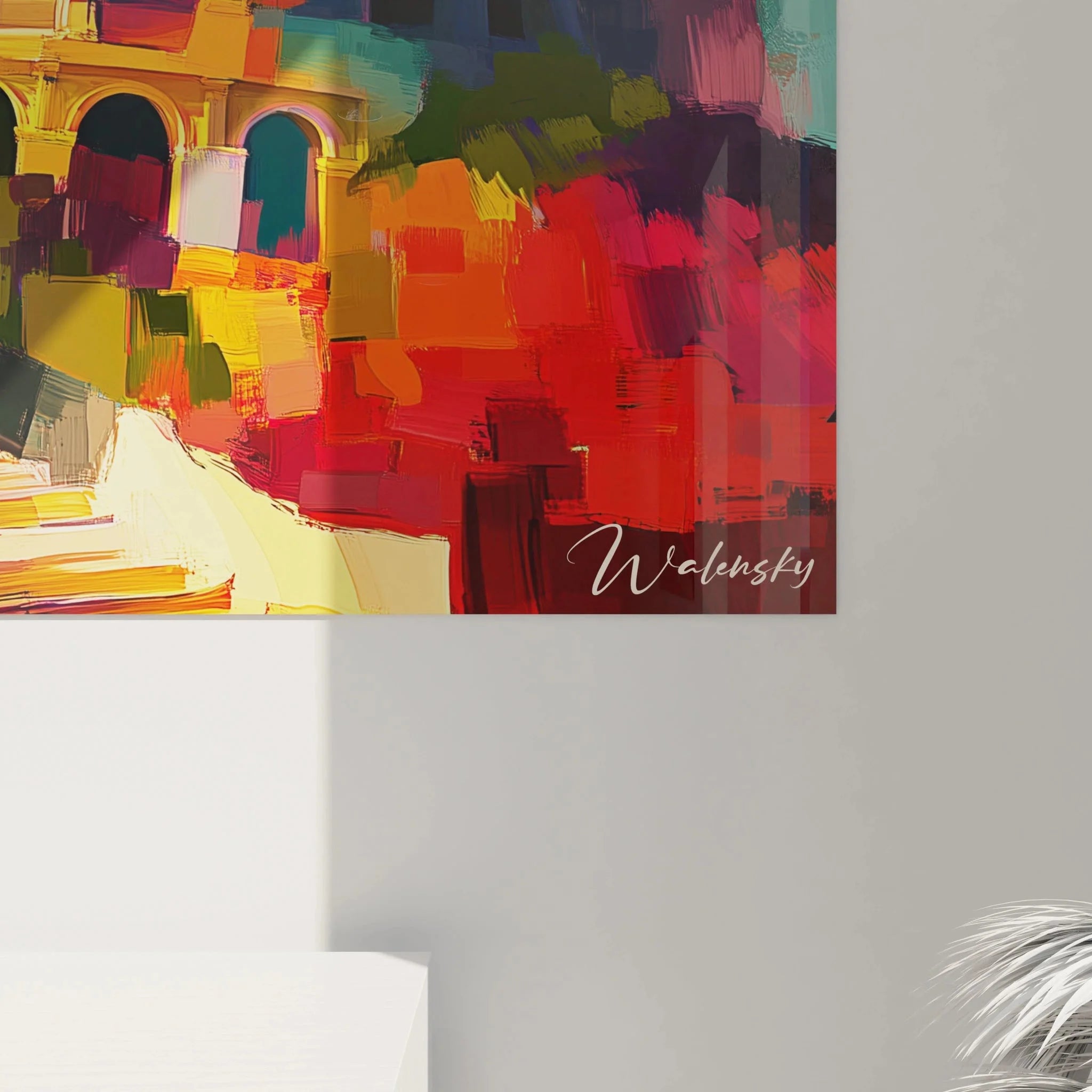 Gesamtansicht Kolosseum Wandbild XXL - Römische Arena in moderner Farbinterpretation