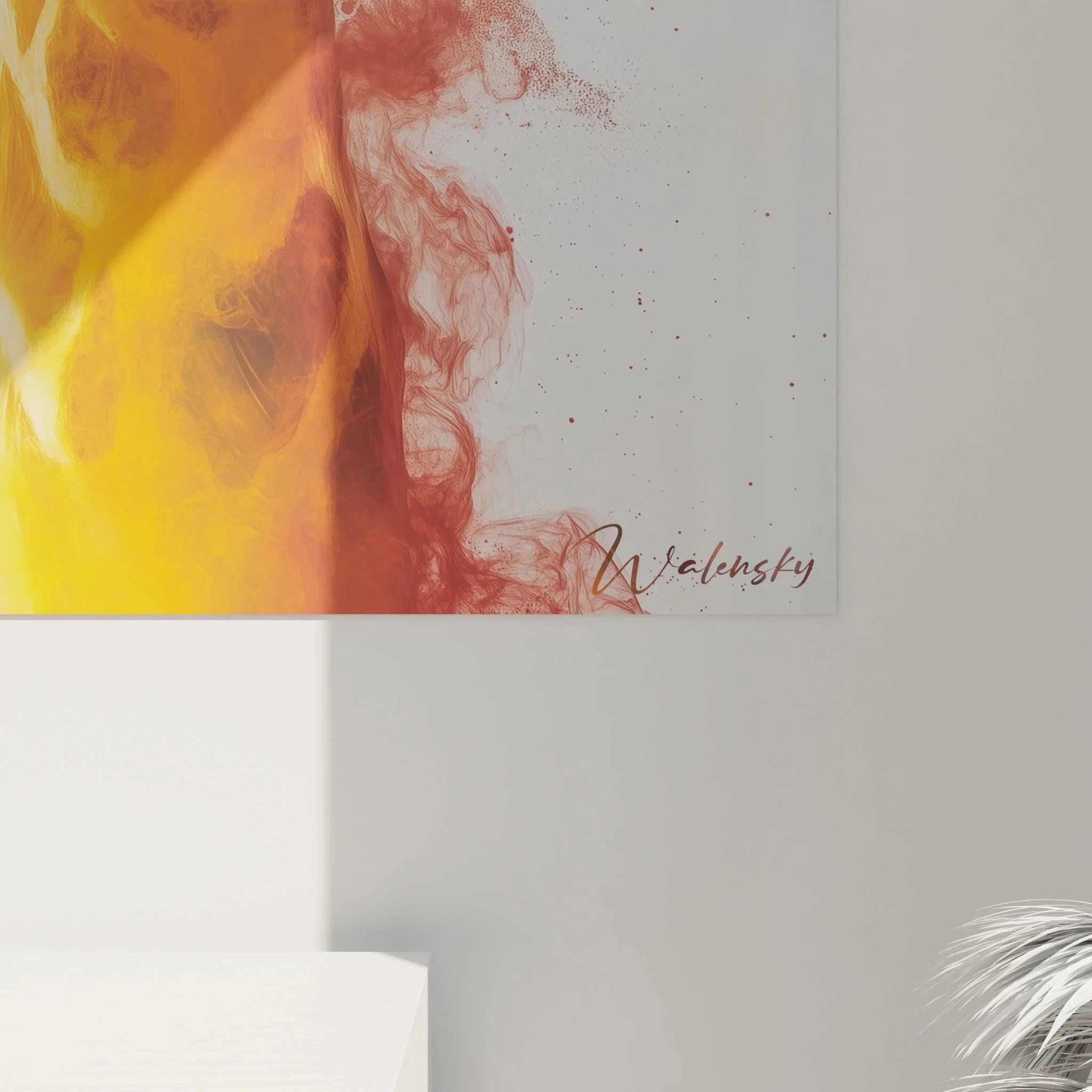 Gesamtansicht Wandbild Giraffe Aquarell - Moderne Tierkunst mit Farbexplosion