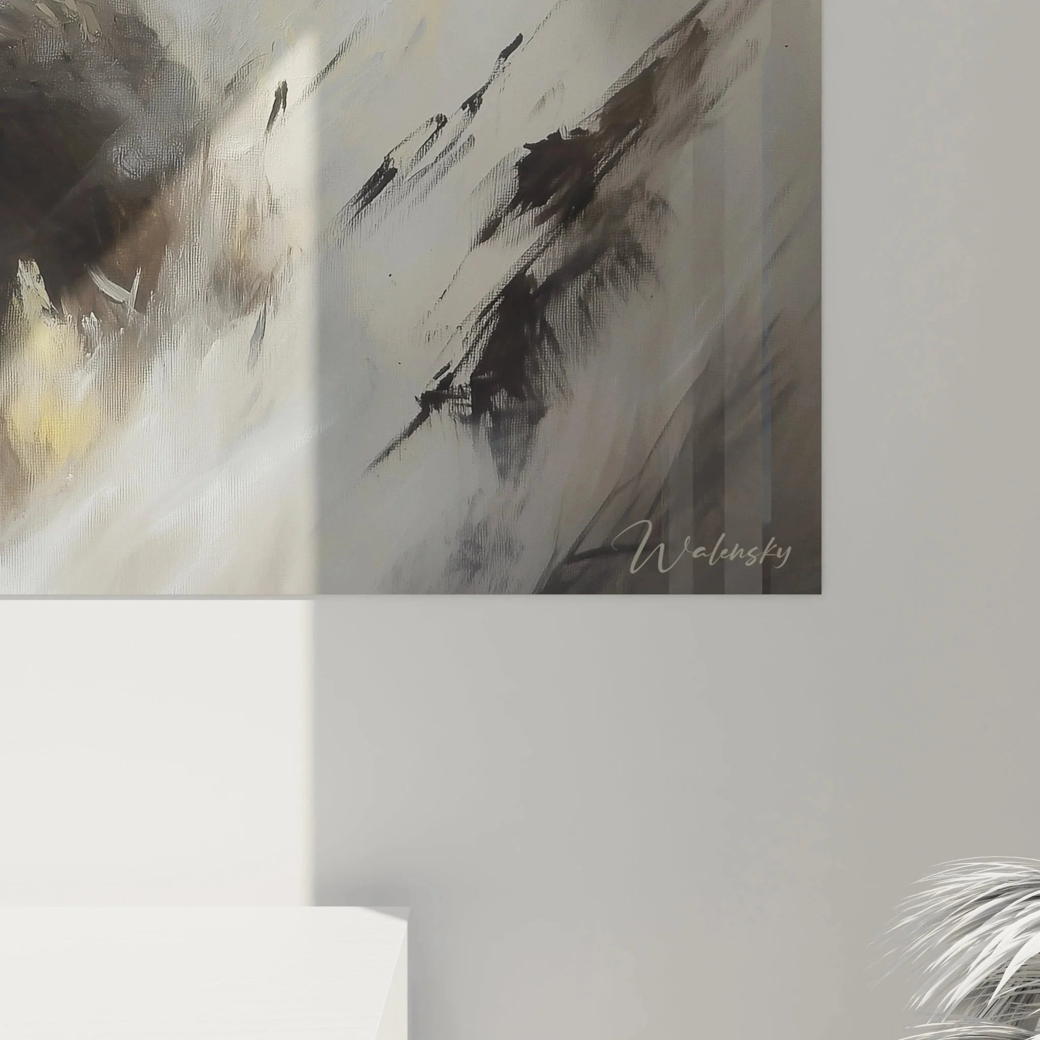 Gesamtansicht der Gorilla Leinwand präsentiert die dynamische Komposition und abstrakte Malweise