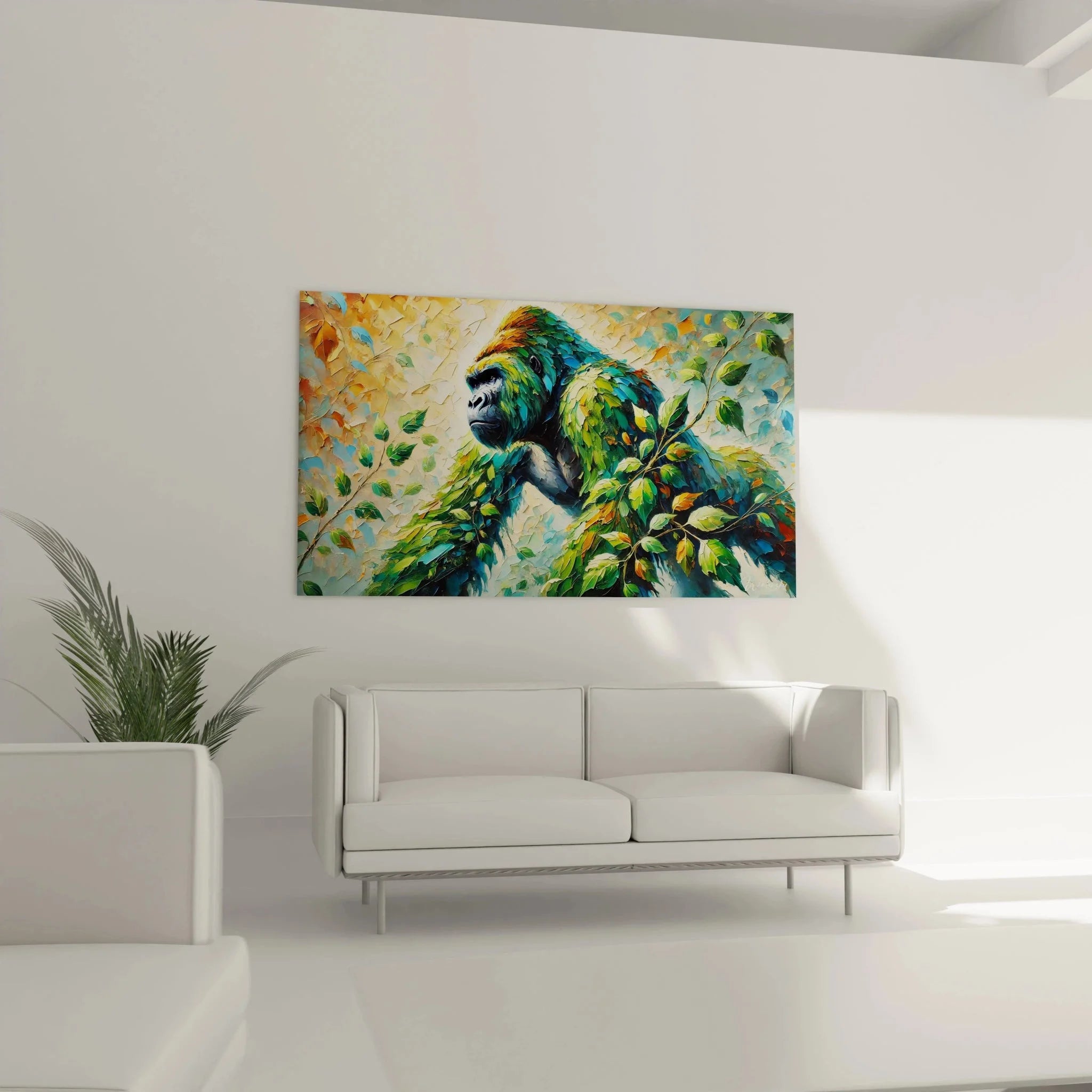 Gorilla Leinwandbild Nahaufnahme - detailreiche Darstellung Primatengesicht