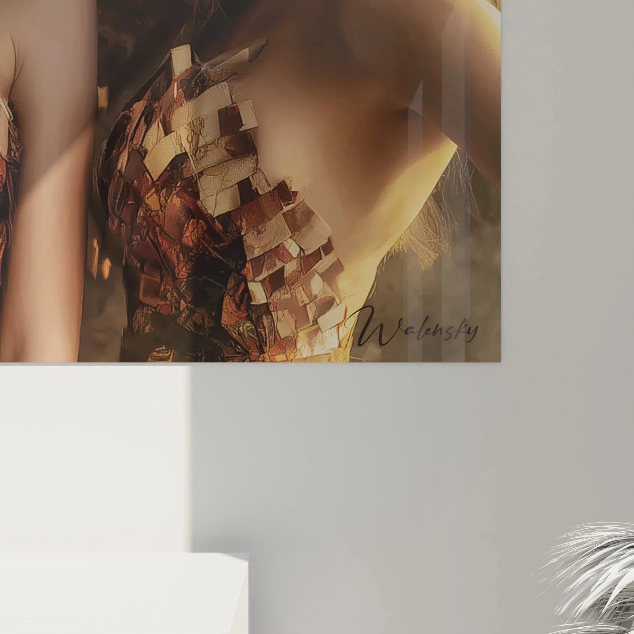 Gesamtansicht Fashion Wandbild, Haute Couture Mode Kunst, elegante Designer Wanddekoration im Raum