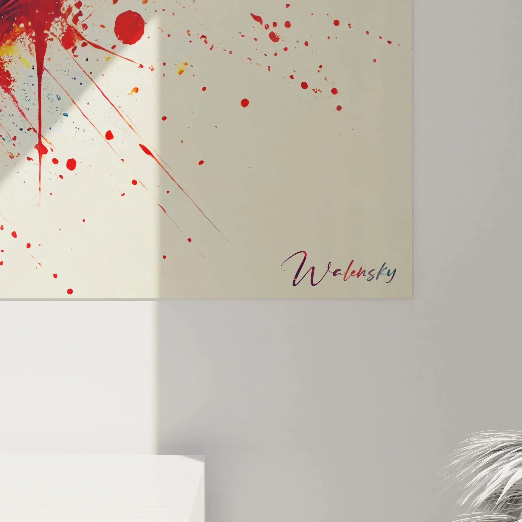 Gesamtansicht Herz Leinwandbild - Vollständige Darstellung der explosiven Herz-Komposition in Rot