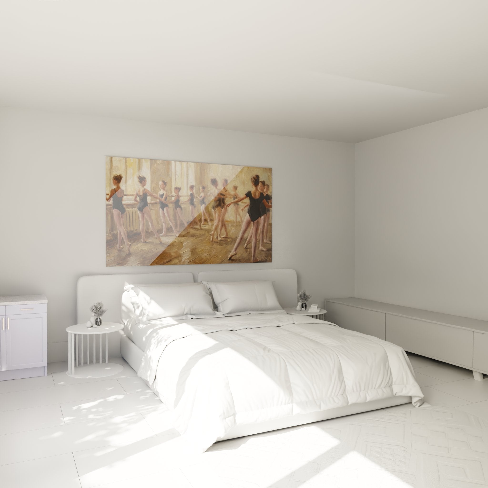 Elegantes Ballettstudio-Wandbild im Schlafzimmer schafft künstlerische und inspirierende Atmosphäre