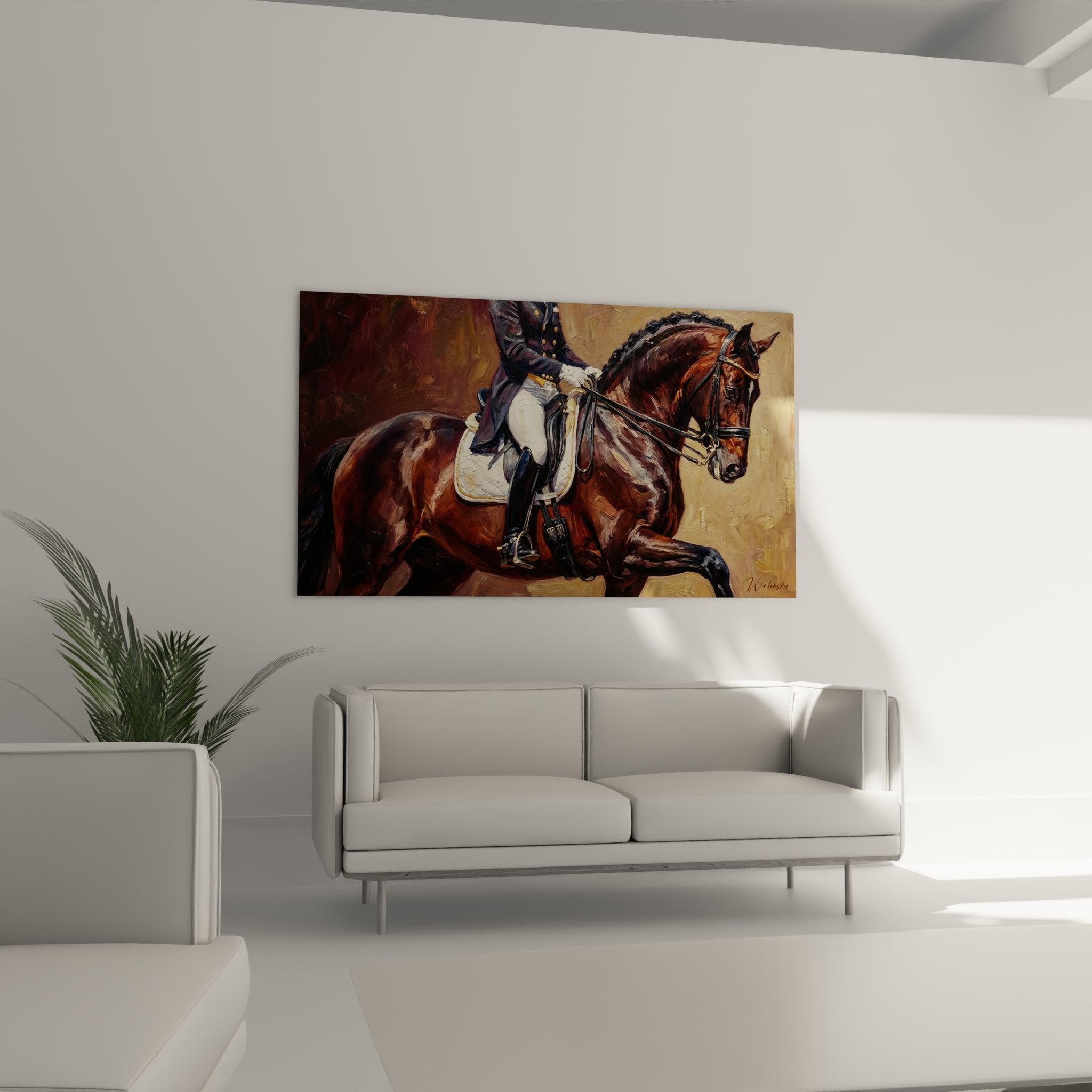 Detailaufnahme des Dressurreiters mit historischer Uniform und perfekter Reithaltung