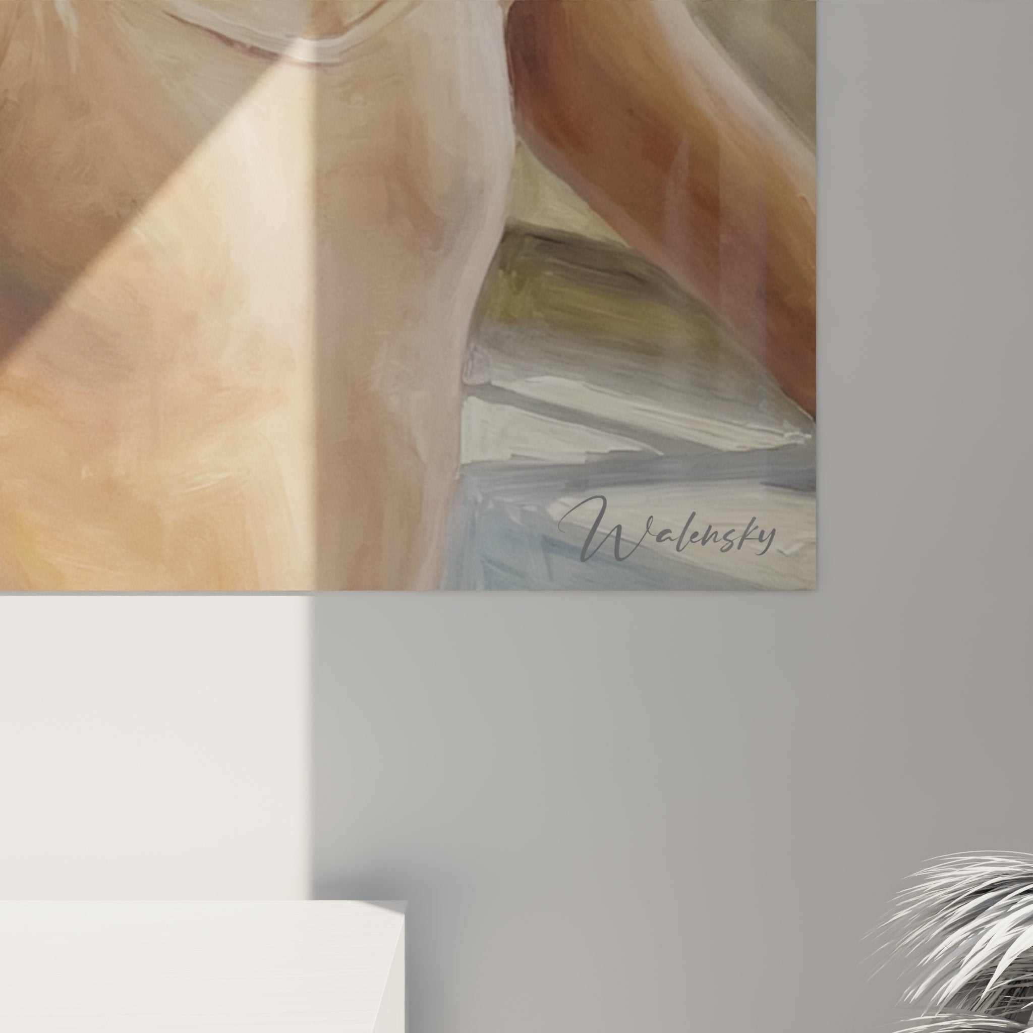 Gesamtansicht des Ballett-Wandbildes mit Tänzerin und Lehrerin in harmonischer Komposition