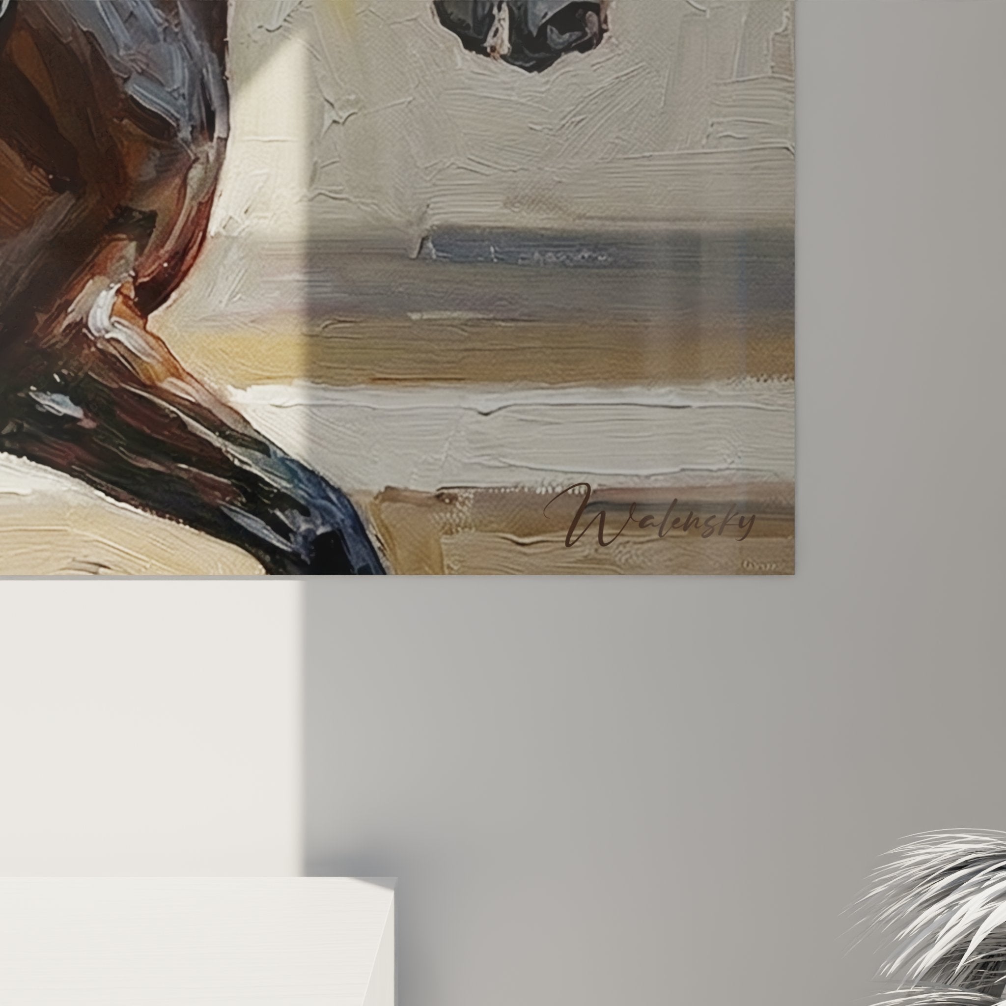 Gesamtansicht Wandbild Dressurreiter, klassische Reitkunst als moderne Wanddekoration