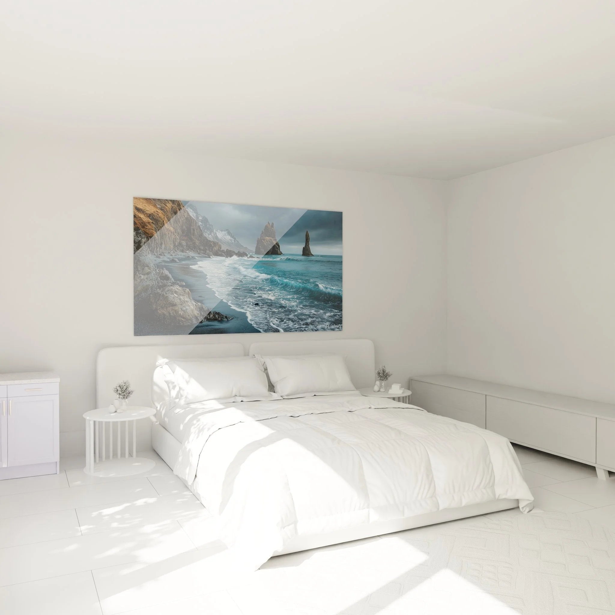 Island Küstenlandschaft Wandbild im Schlafzimmer - Entspannende Meereslandschaft als Wanddeko