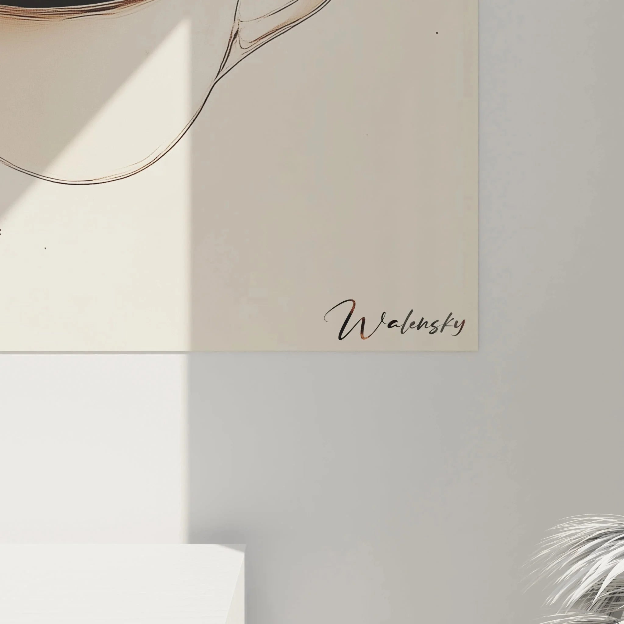 Gesamtansicht Kaffee Wandbild - minimalistische Kaffeetasse mit aufsteigendem Dampf