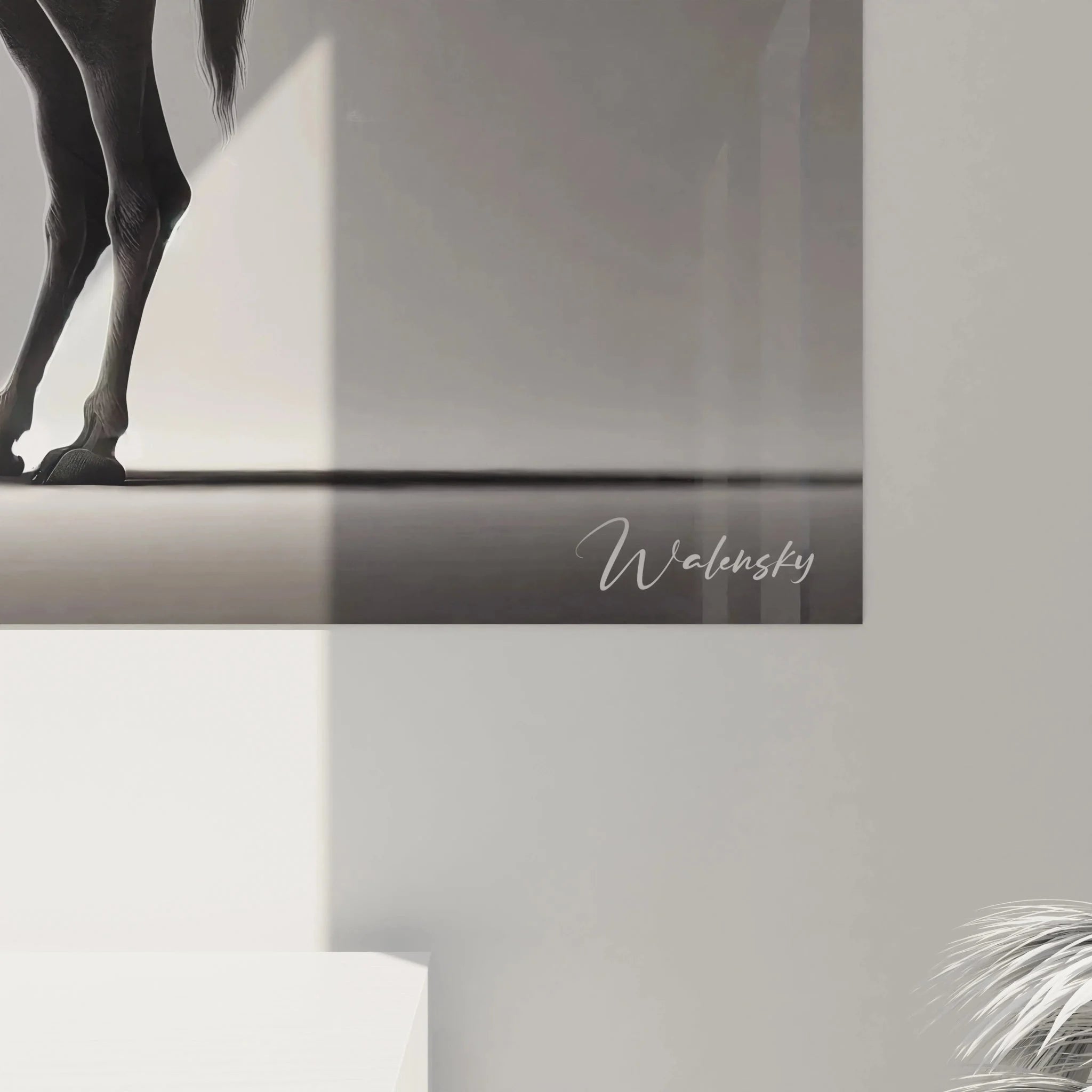 Gesamtansicht Wandbild Kamel XXL - Dromedar Kunstdruck in schwarz-weiß für moderne Wandgestaltung