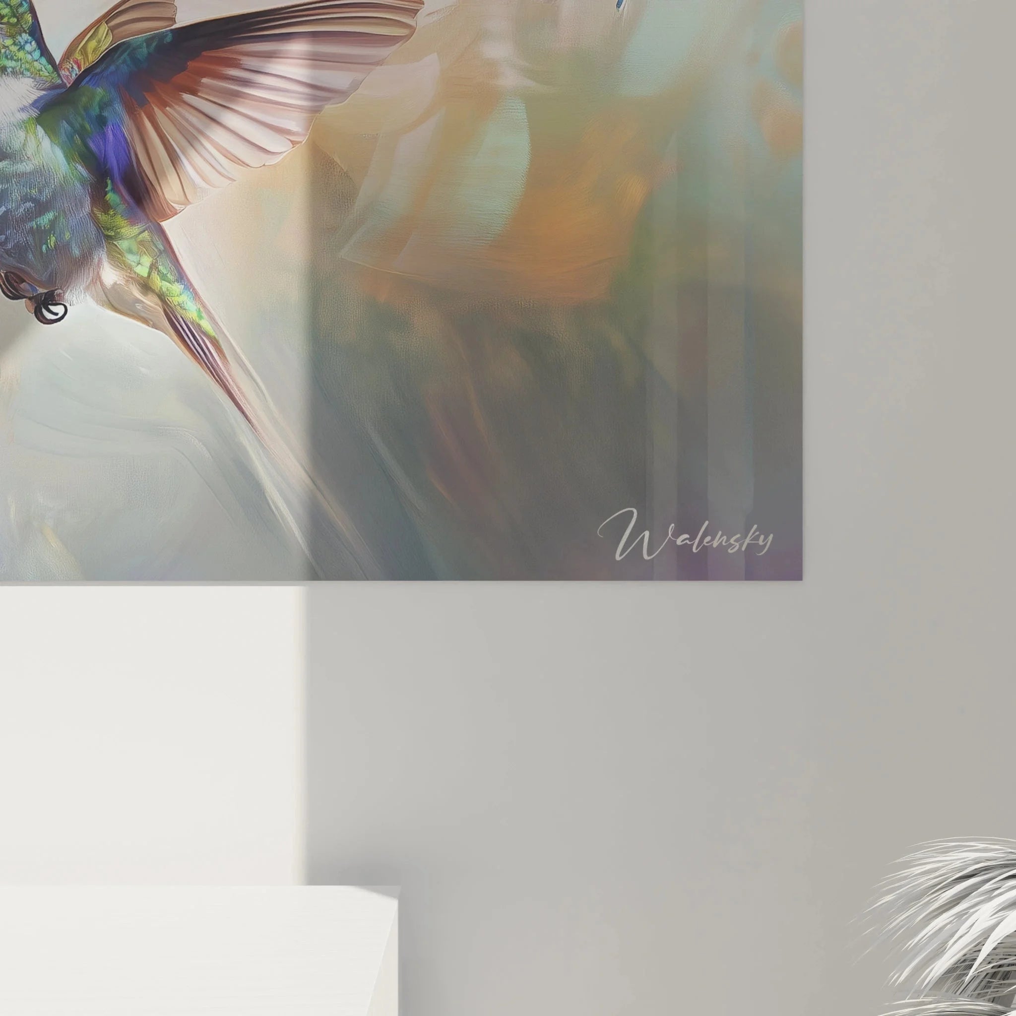 Gesamtansicht Kolibri Wandbild XXL mit Blütenpracht - Edition Kolibri Übersicht