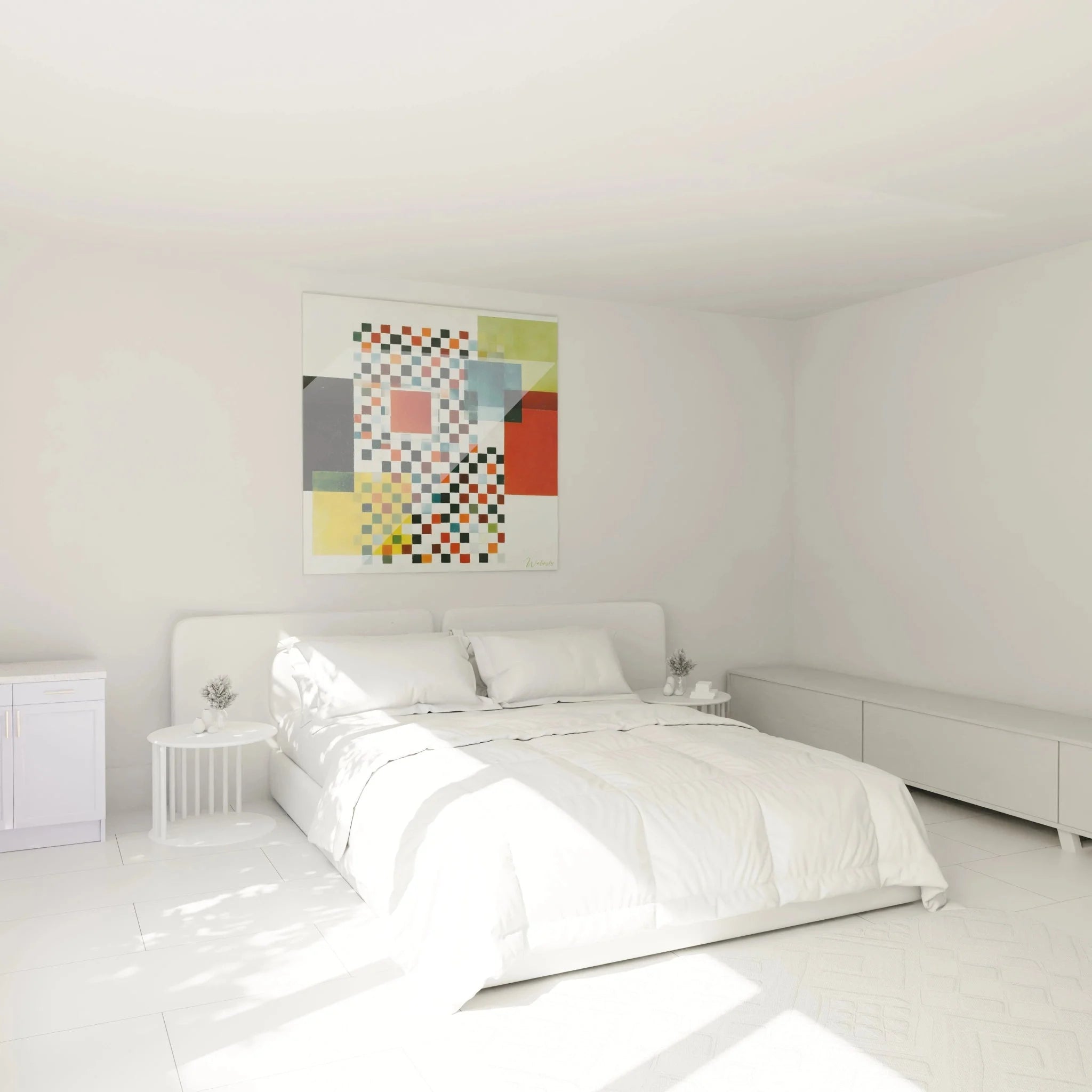 Konstruktivistisches Wandbild geometrische Abstraktion als Schlafzimmer Wanddekoration