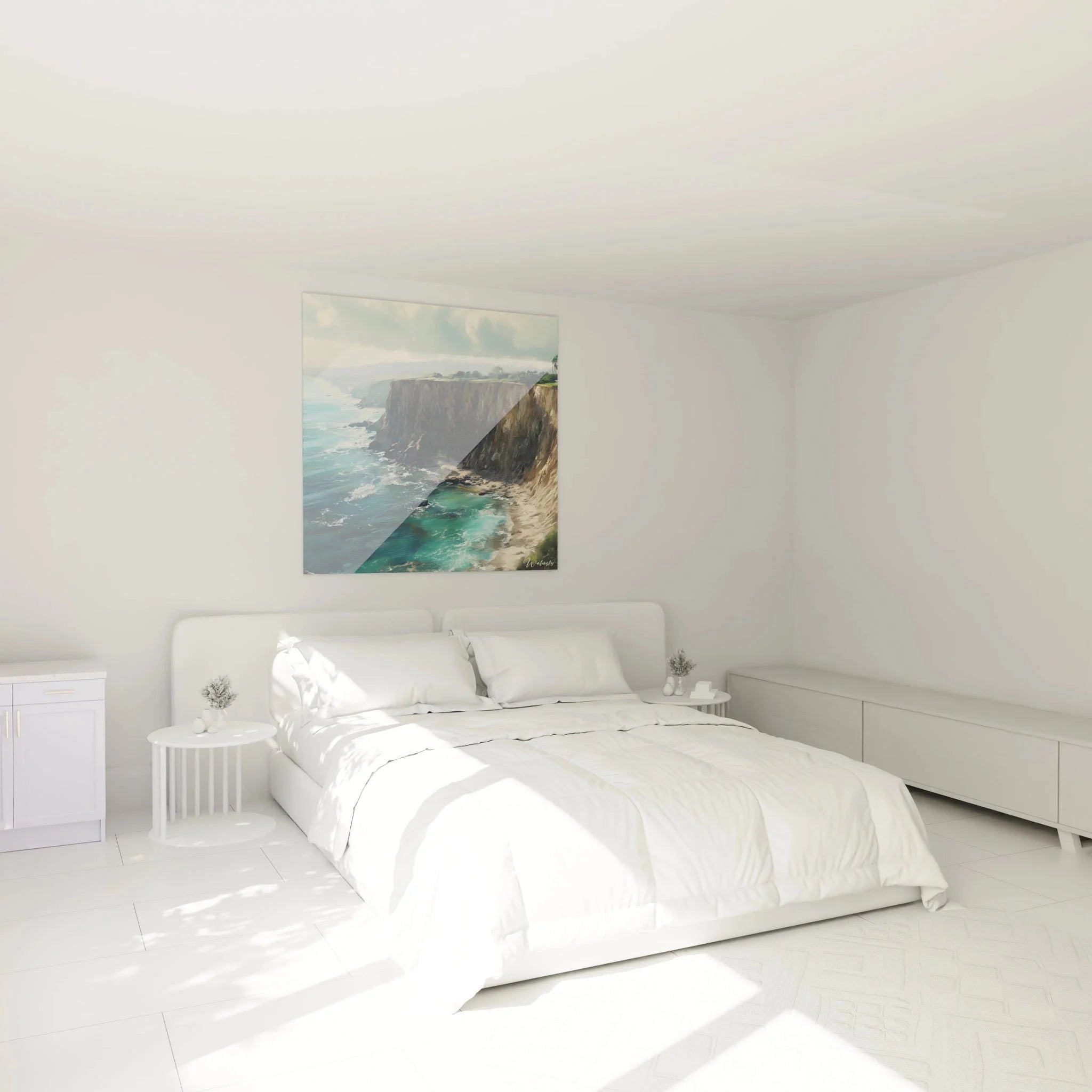 Küstenlandschaft Wandbild im Schlafzimmer - maritime Atmosphäre mit Steilküste und Ozeanblick