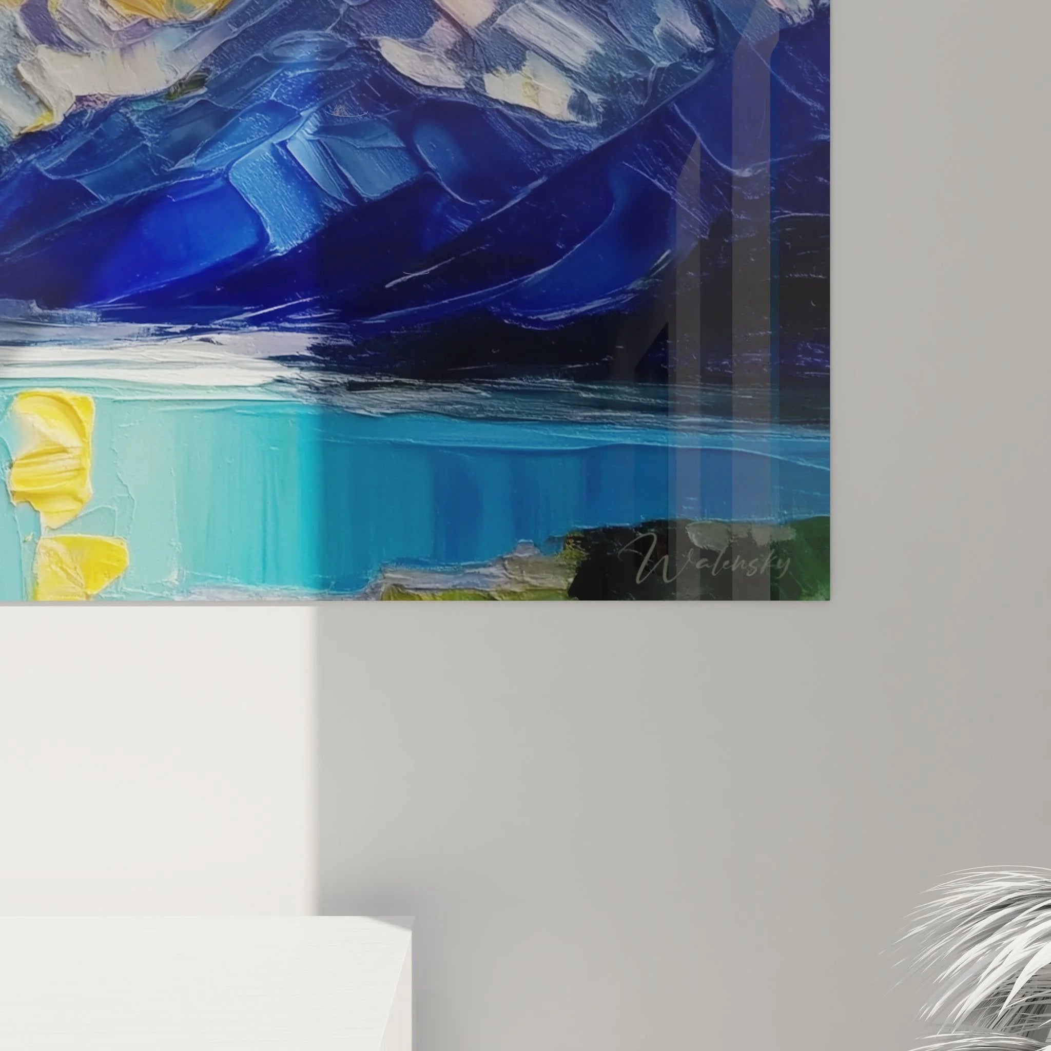 Gesamtansicht Kunstdruck Seelandschaft mit Wolkenhimmel, moderne Wanddekoration für Wohnräume