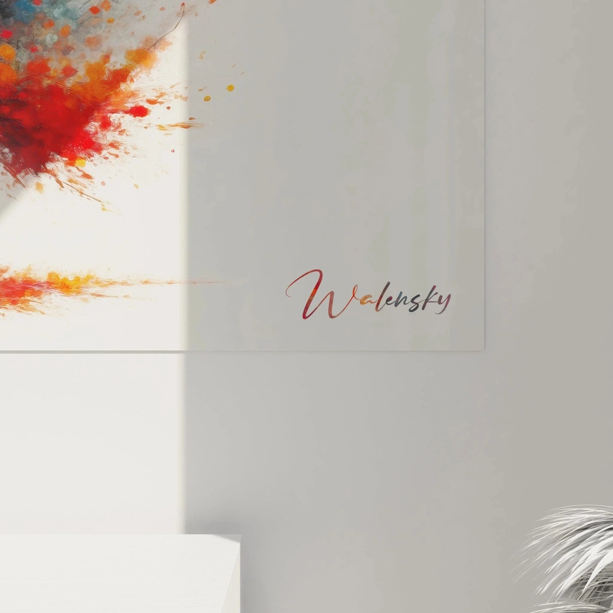 Gesamtansicht XXL Leinwandbild Baum mit dramatischer Farbexplosion Wandkunst modern