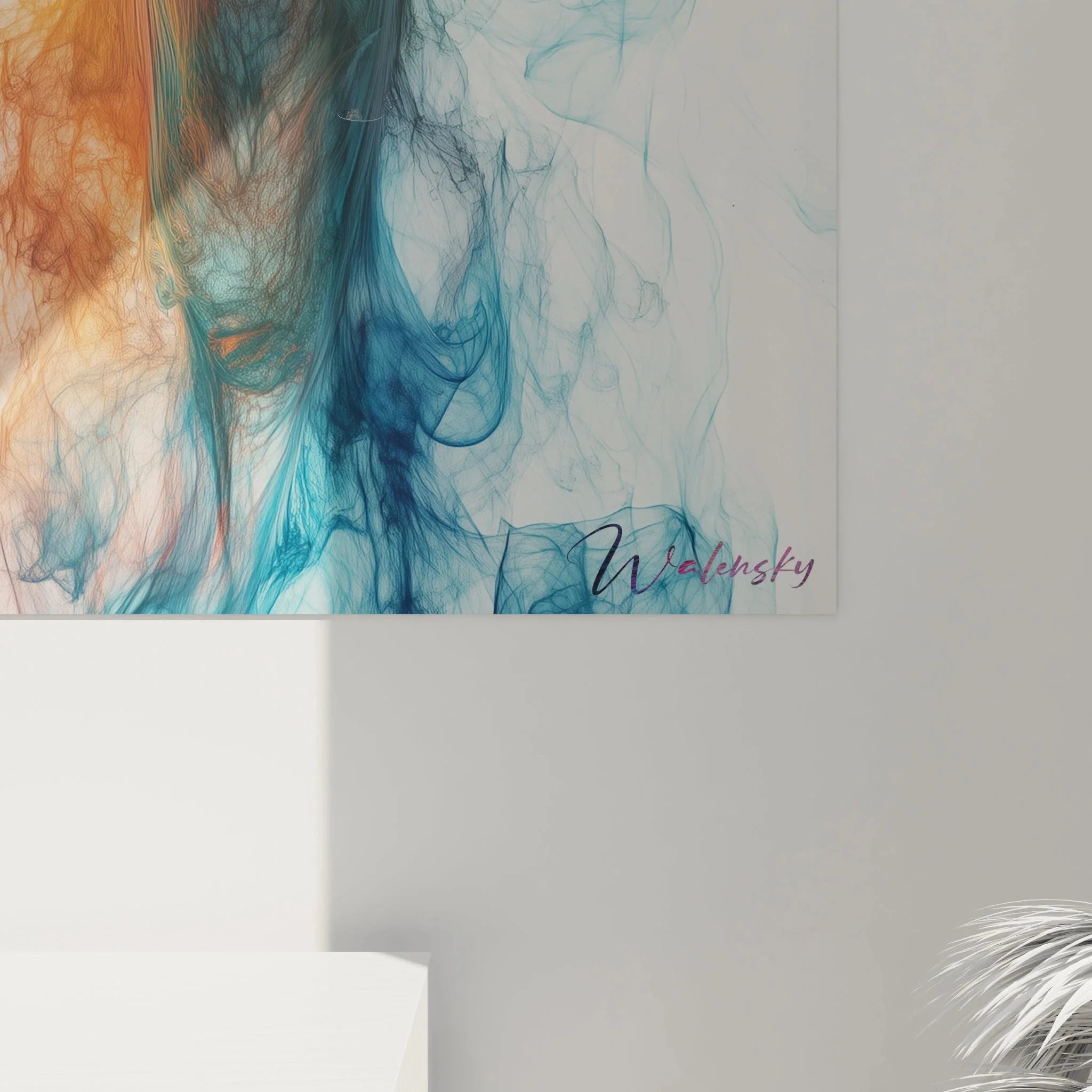 Gesamtansicht Leinwandbild Giraffe in bunten Farben als moderne Wandkunst für Wohnräume