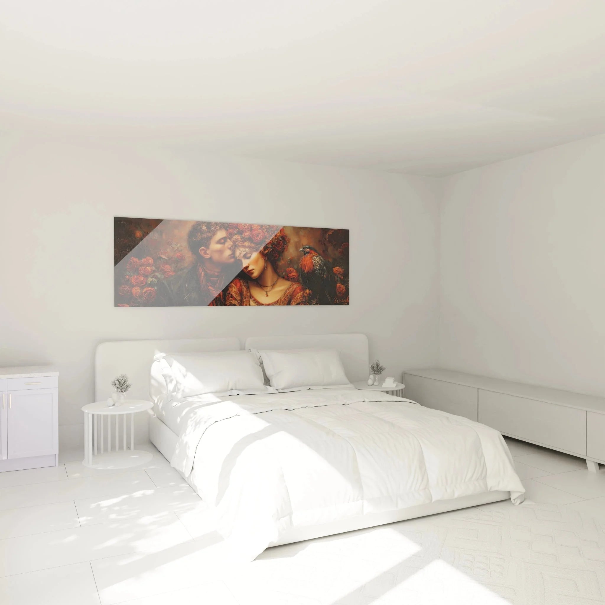 Wandbild Liebespaar Romantik als Schlafzimmer Dekoration - Premium Valentinstag Wandkunst XXL