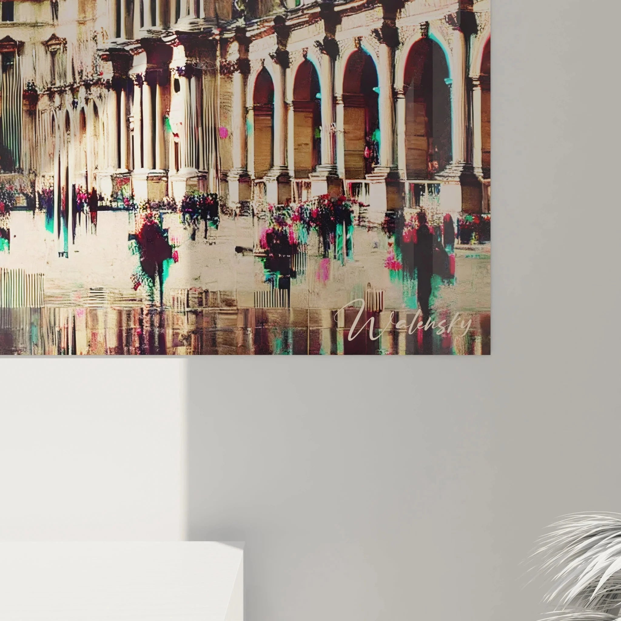 Gesamtansicht Louvre Paris Wandbild mit Glaspyramide und Palastarchitektur