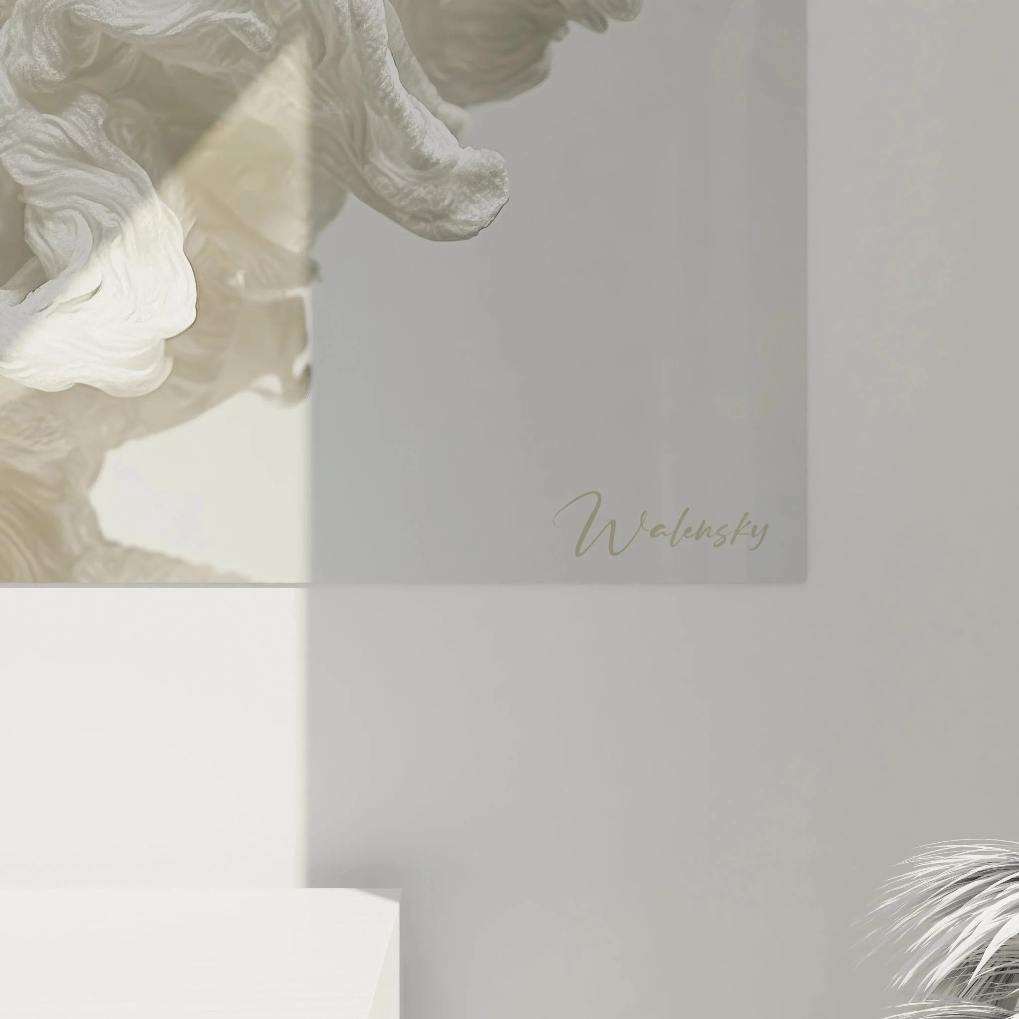 Gesamtansicht luxuriöses Modekunst Wandbild mit futuristischen Design Accessoires