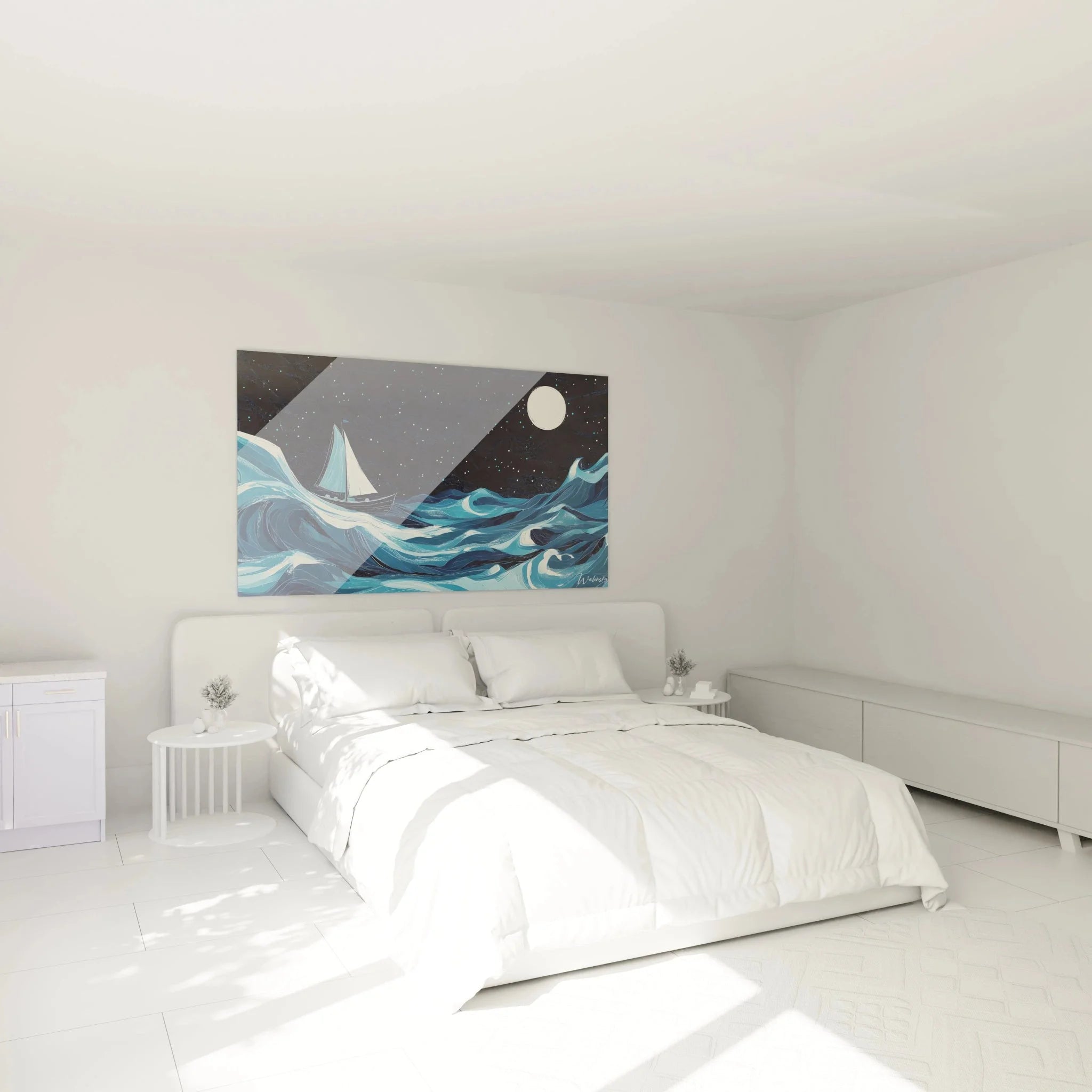 Maritime Wanddekoration Segelschiff Sturm in modernem Schlafzimmer - Claude Vernet Edition