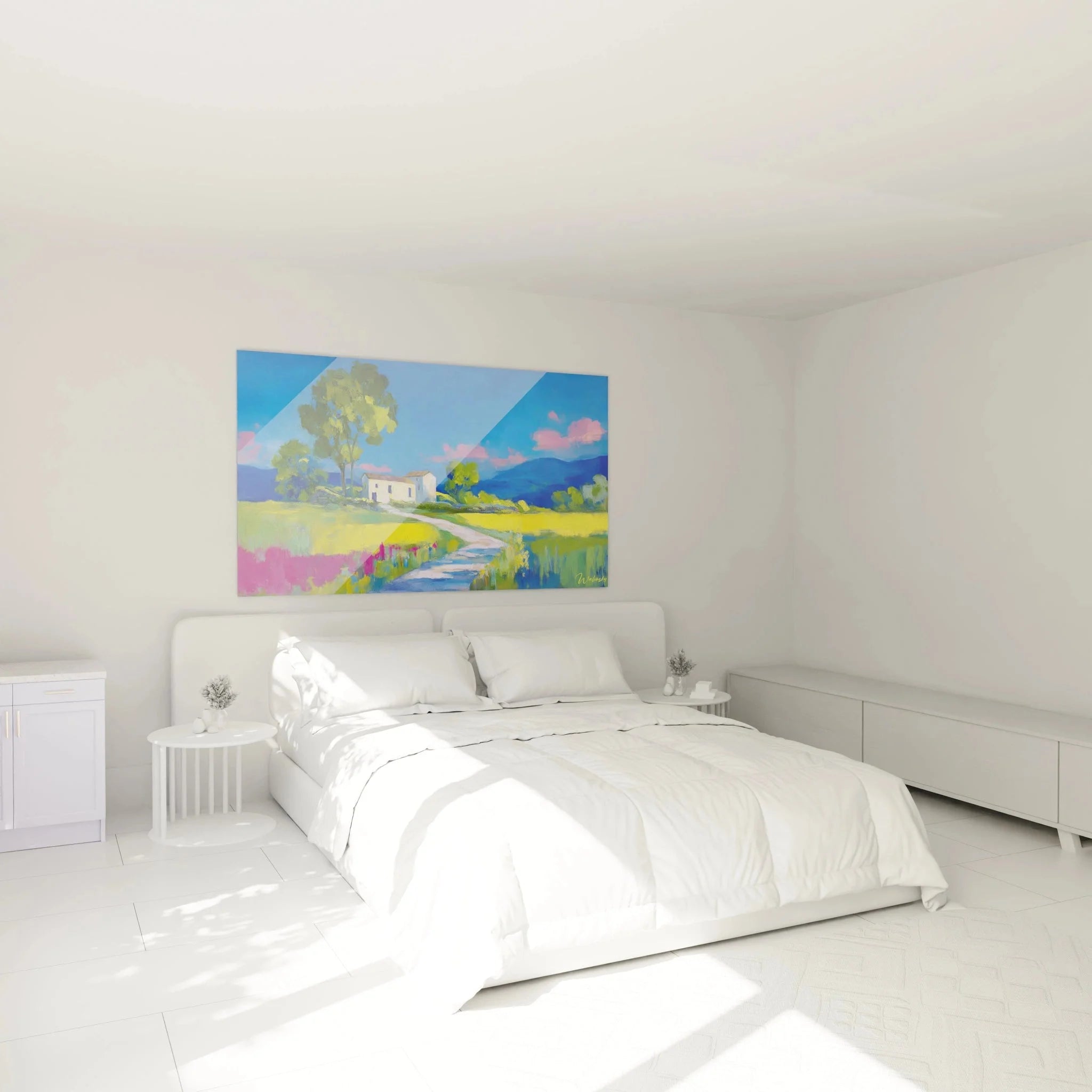 Mediterranes Landhaus Wandbild im Schlafzimmer Impressionismus Deko provenzalische Atmosphäre